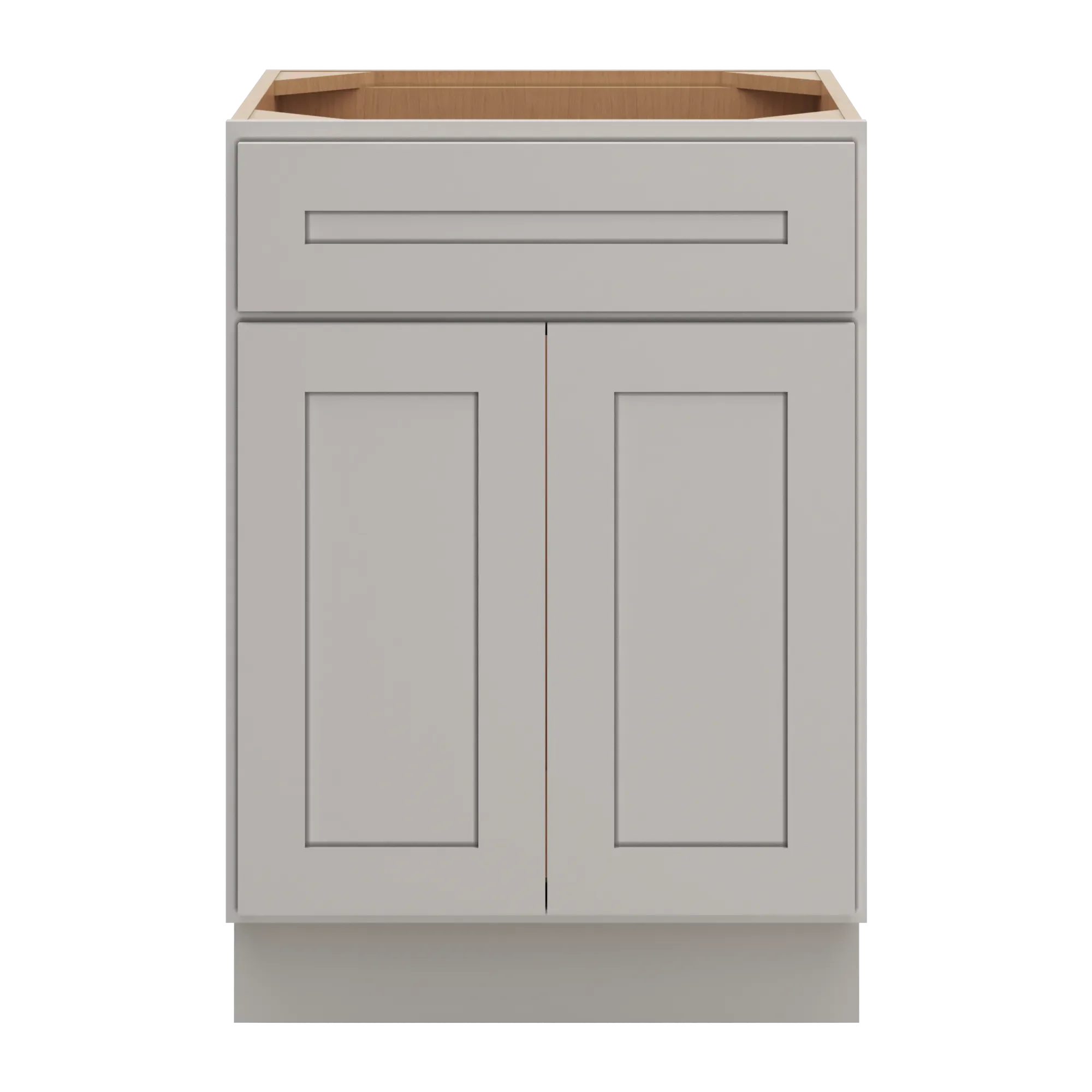 cnc luxor 5 piece misty grey 24 w x 34 1 2 h x 21 d double door vanity sink base cabinet