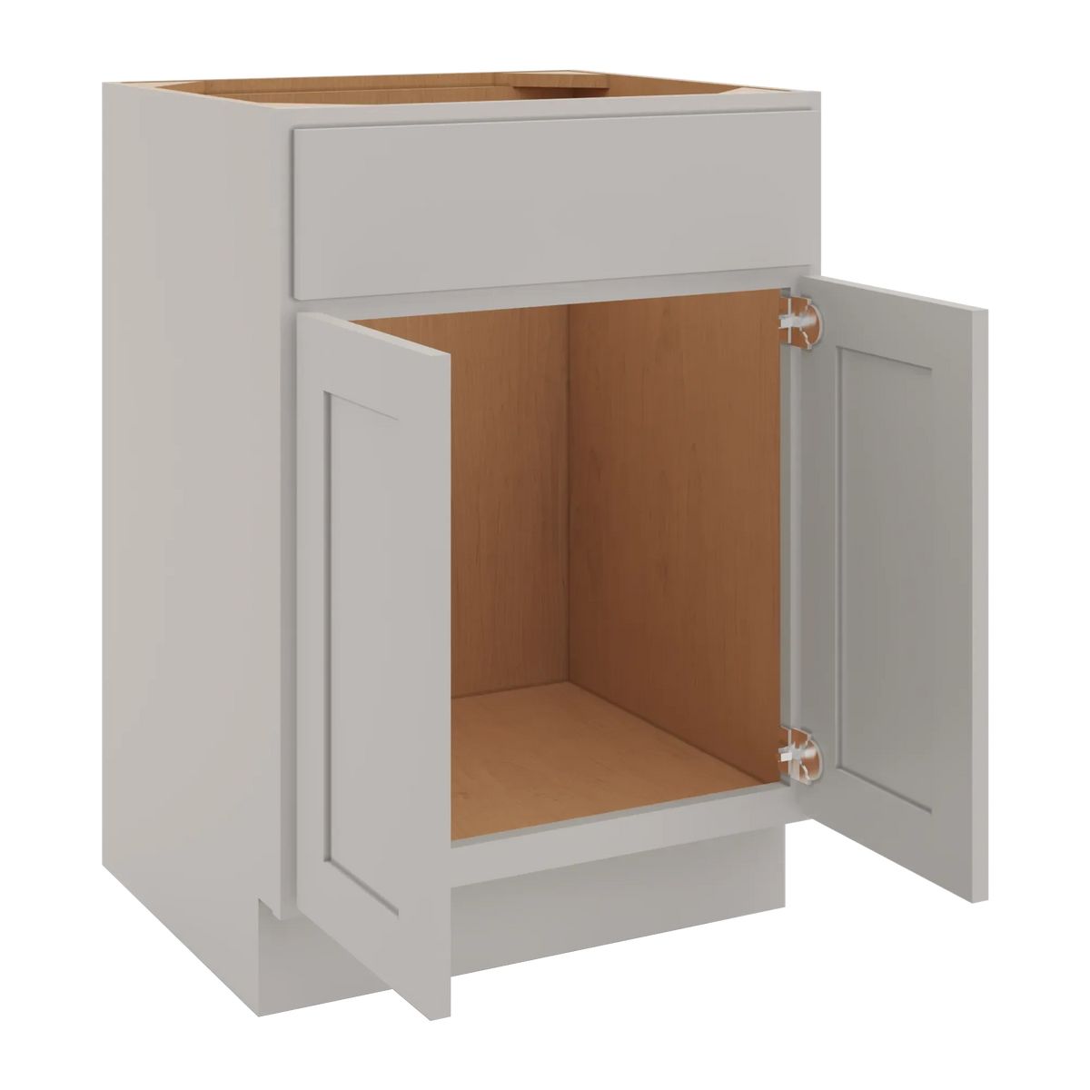 cnc luxor misty grey 24 w x 34 1 2 h x 21 d double door vanity sink base cabinet