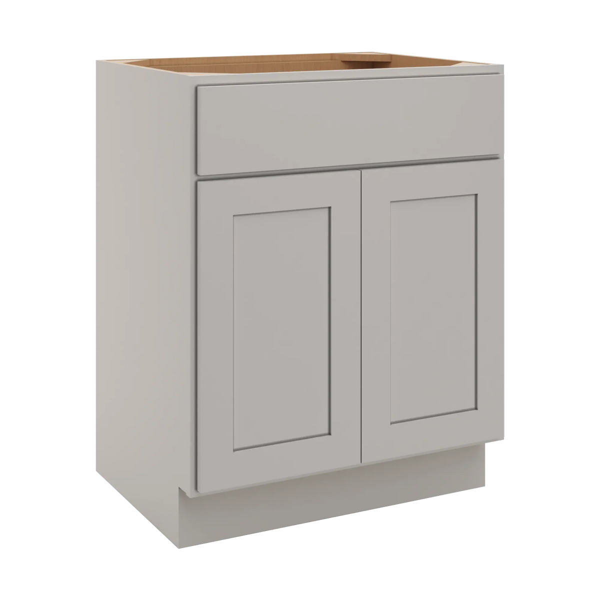 cnc luxor misty grey 27 w x 34 1 2 h x 21 d double door vanity sink base cabinet