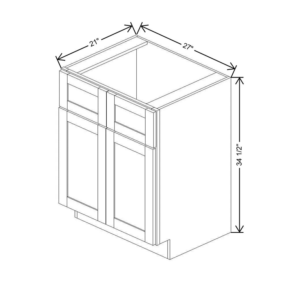 Kitchen Cabinet Distributors Brooklyn Gray Double Door Vanity - 27" W x 34.5" H x 21" D