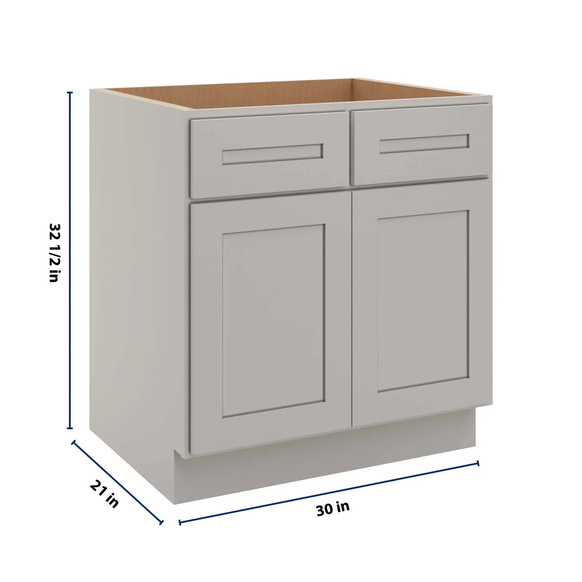 CNC Luxor 5-Piece Misty Grey 30" W Removable Vanity Base Cabinet