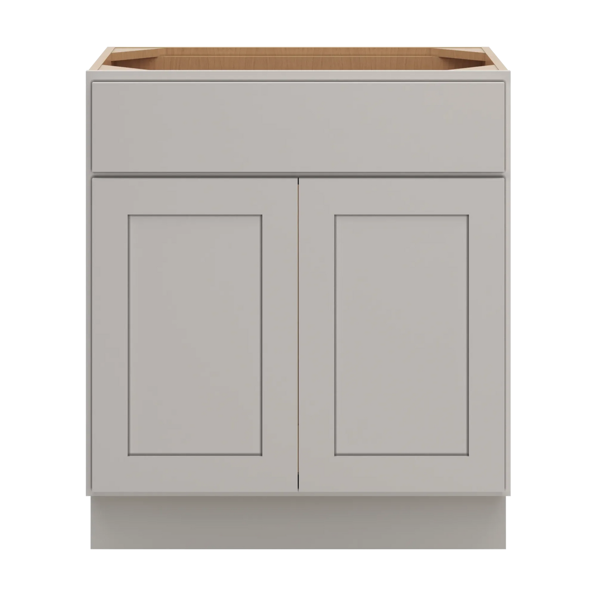 cnc luxor misty grey 30 w x 34 1 2 h x 18 d double door vanity sink base cabinet