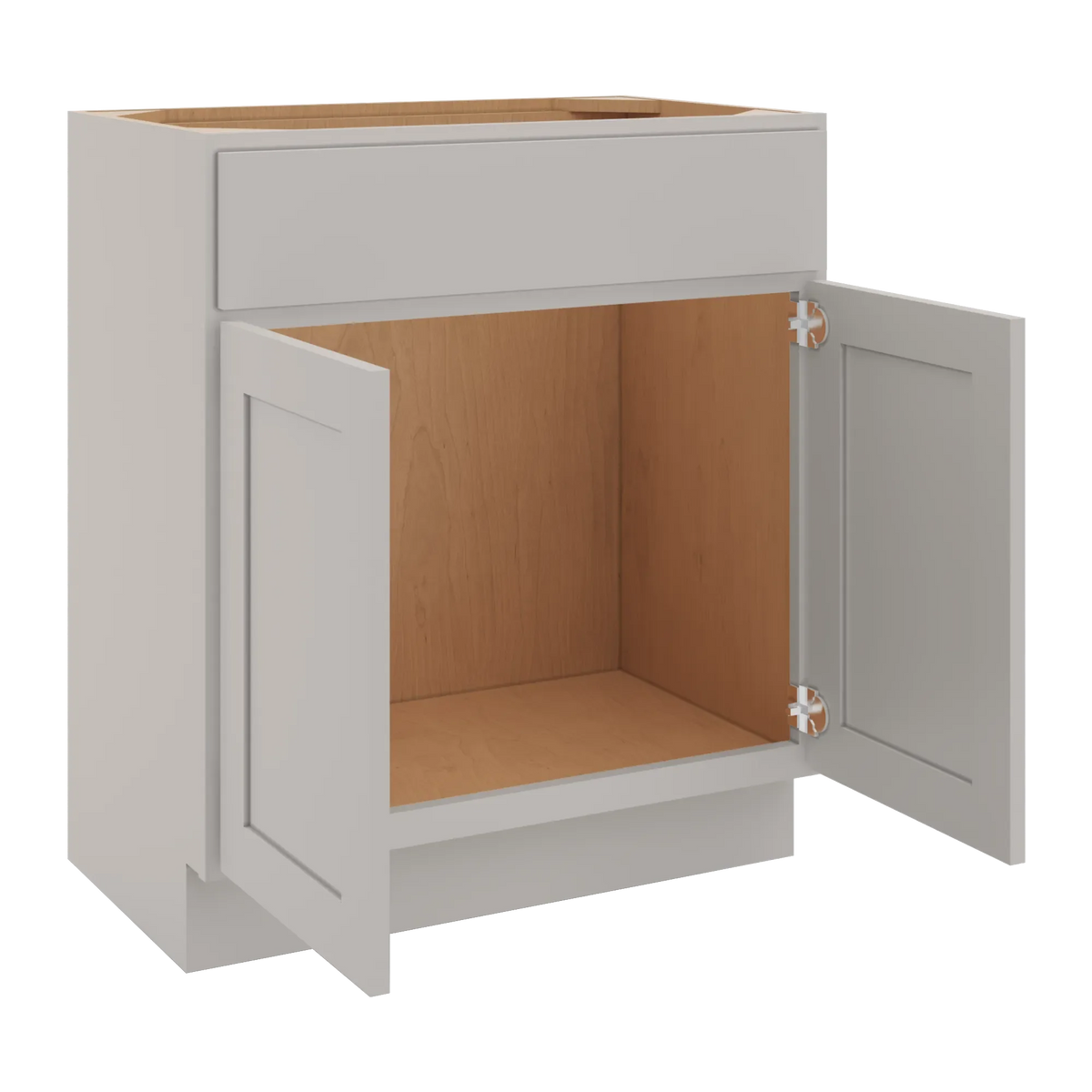 cnc luxor misty grey 30 w x 34 1 2 h x 18 d double door vanity sink base cabinet