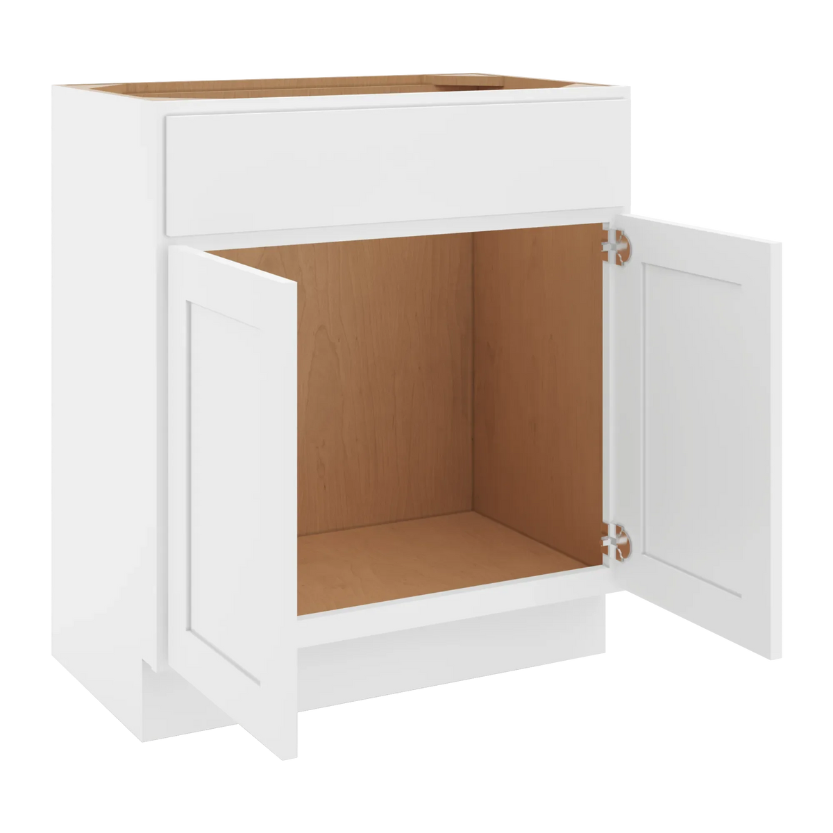cnc luxor white 30 w x 34 1 2 h x 18 d double door vanity sink base cabinet