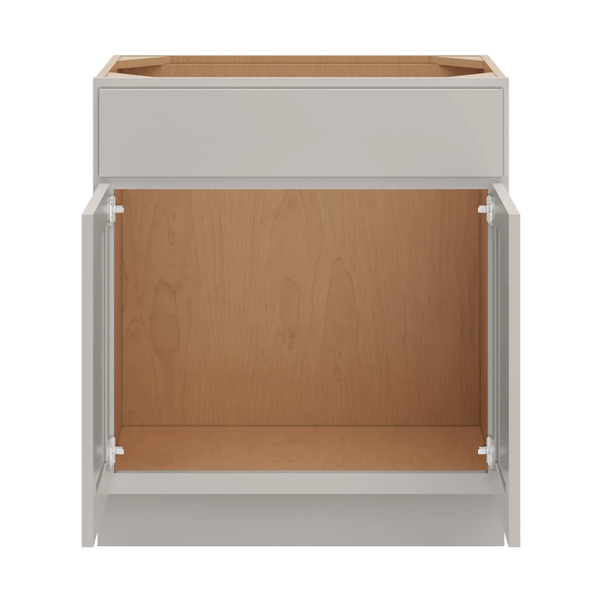 cnc luxor misty grey 30 w x 34 1 2 h x 18 d double door vanity sink base cabinet