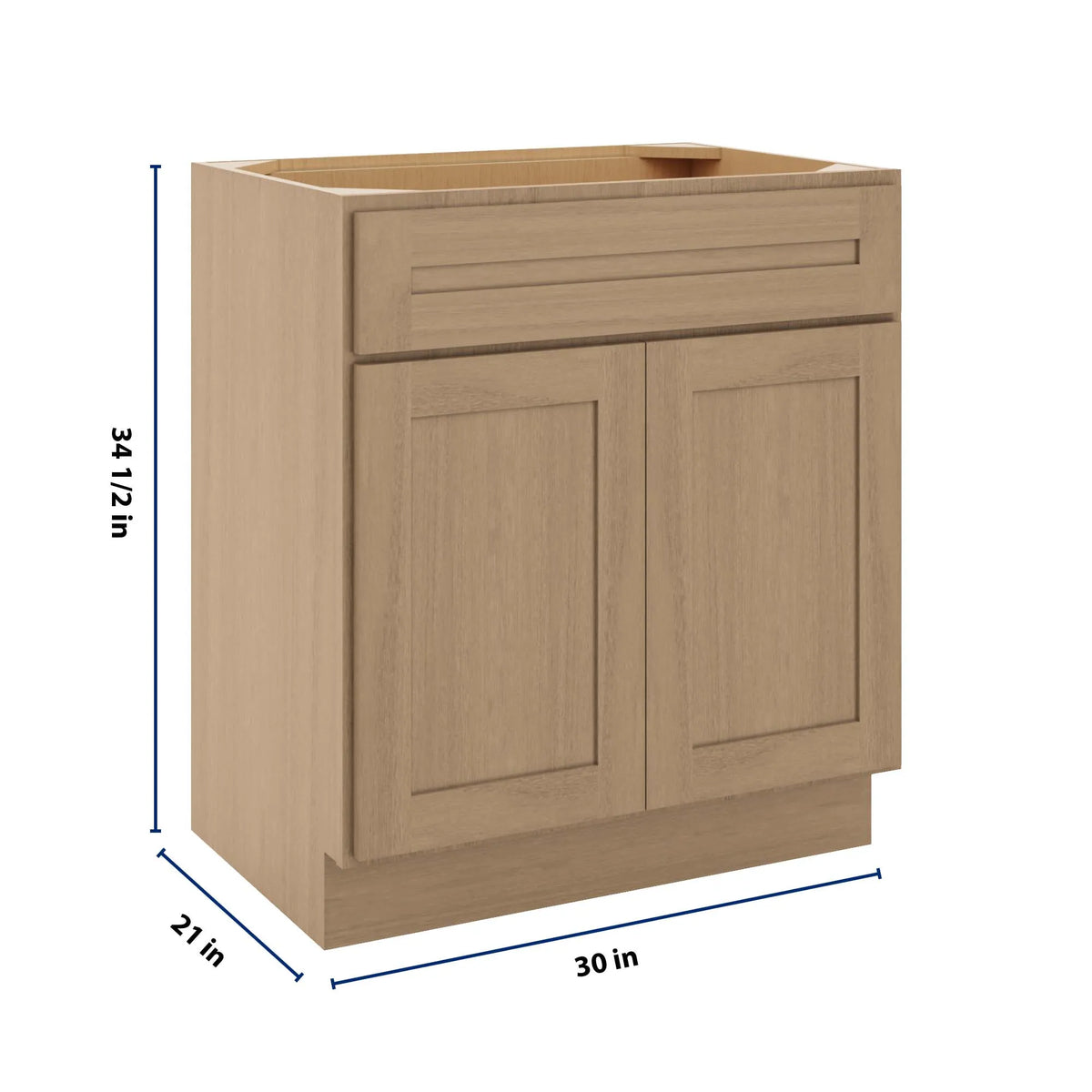 CNC Luxor 5-Piece Harvest 30" W X 34 1/2" H X 21" D Double Door Vanity Sink Base Cabinet
