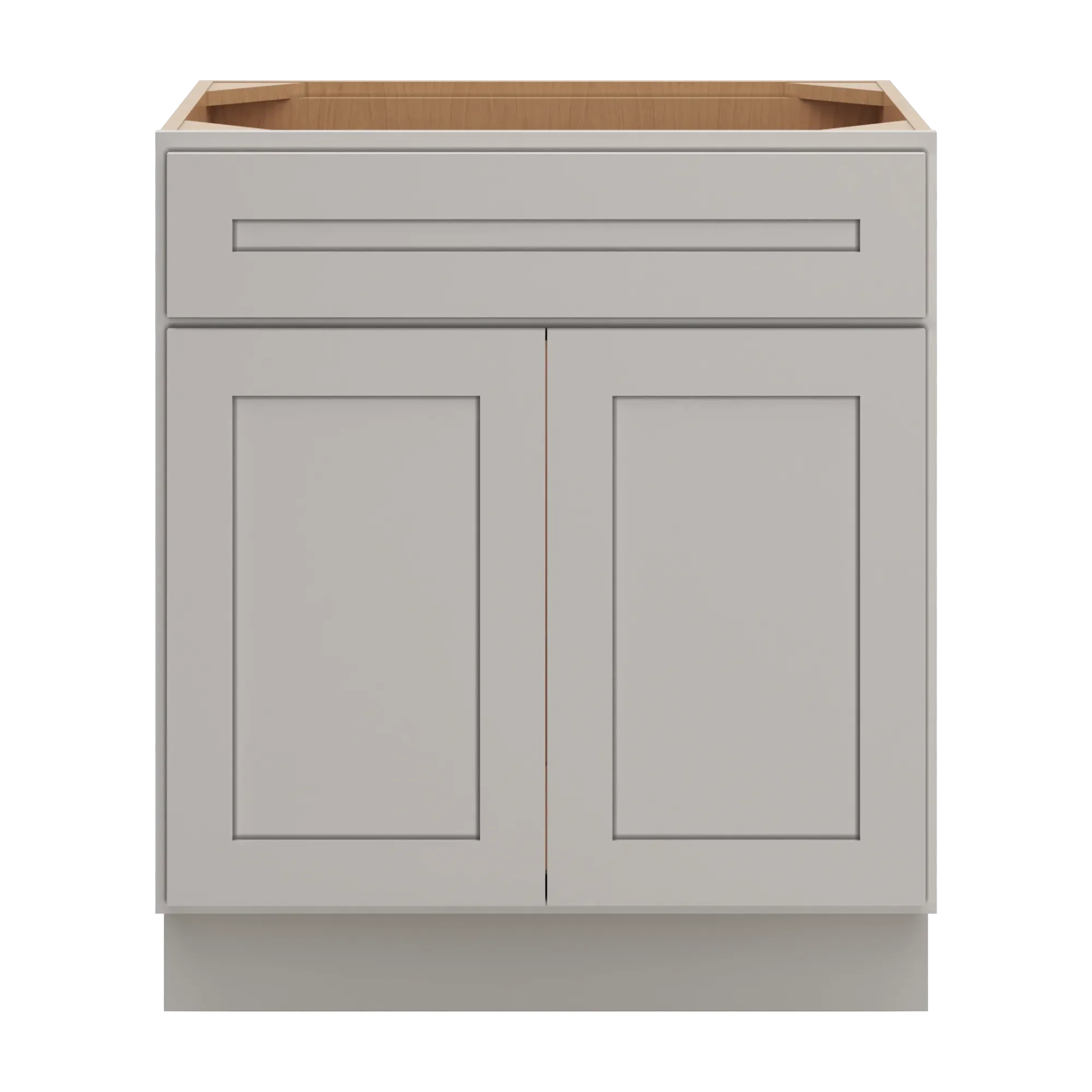 cnc luxor 5 piece misty grey 30 w x 34 1 2 h x 21 d double door vanity sink base cabinet