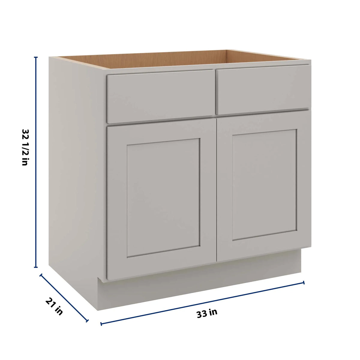 cnc luxor misty grey 33 w removable vanity base cabinet