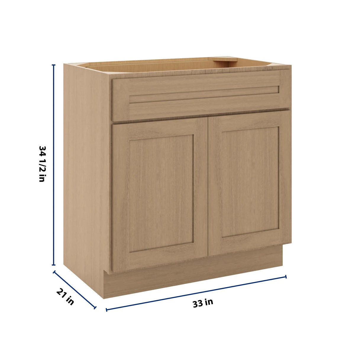 CNC Luxor 5-Piece Harvest 33" W X 34 1/2" H X 21" D Double Door Vanity Sink Base Cabinet