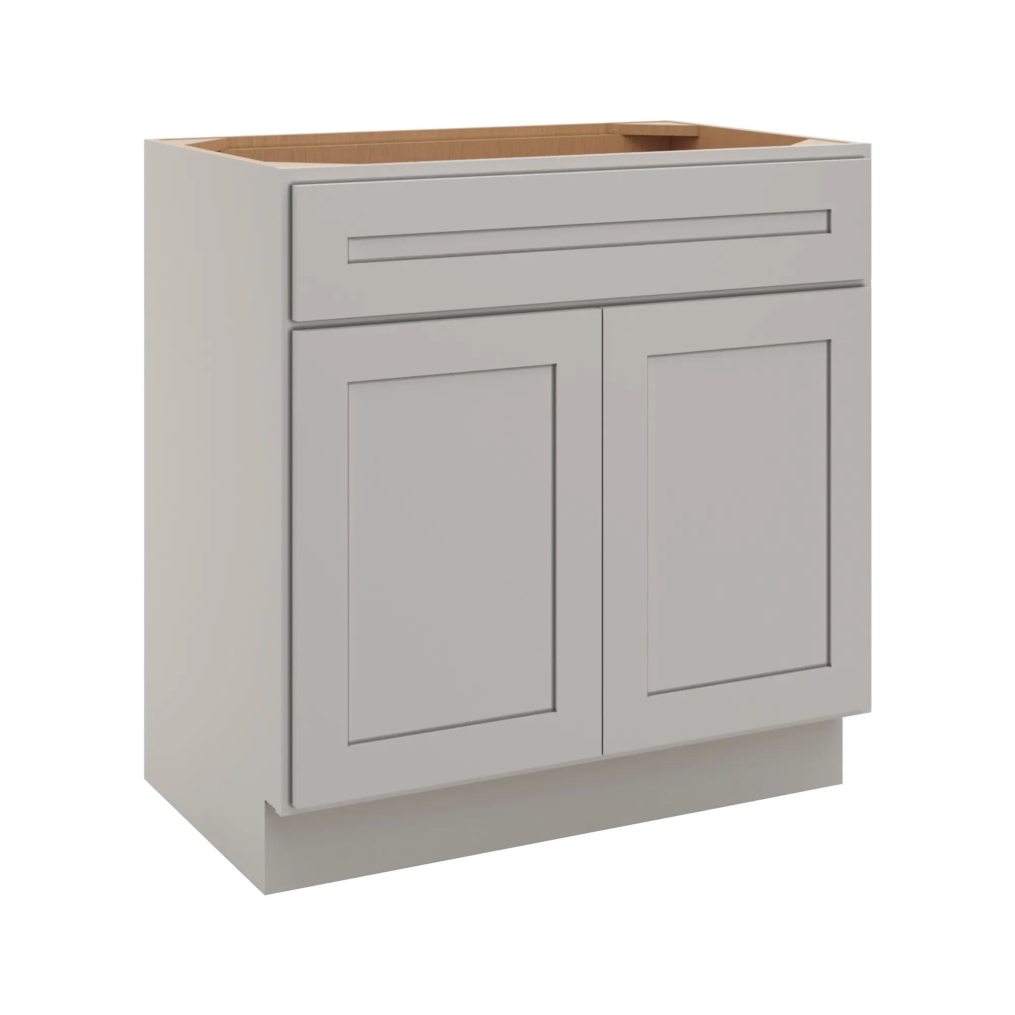 cnc luxor 5 piece misty grey 33 w x 34 1 2 h x 21 d double door vanity sink base cabinet