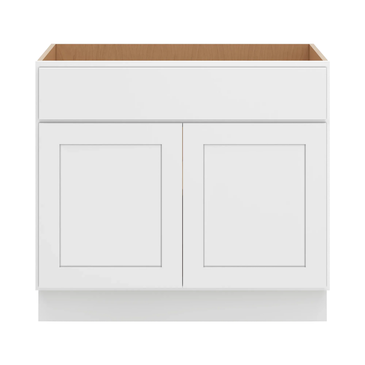 cnc luxor white 36 w double door vanity sink base cabinet