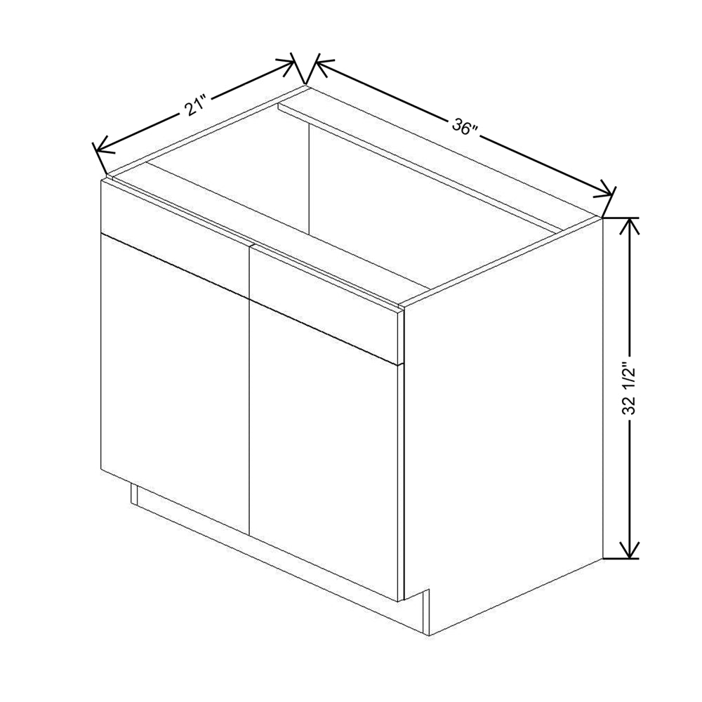 CNC Luxor Harvest 36" W Removable Vanity Base Cabinet