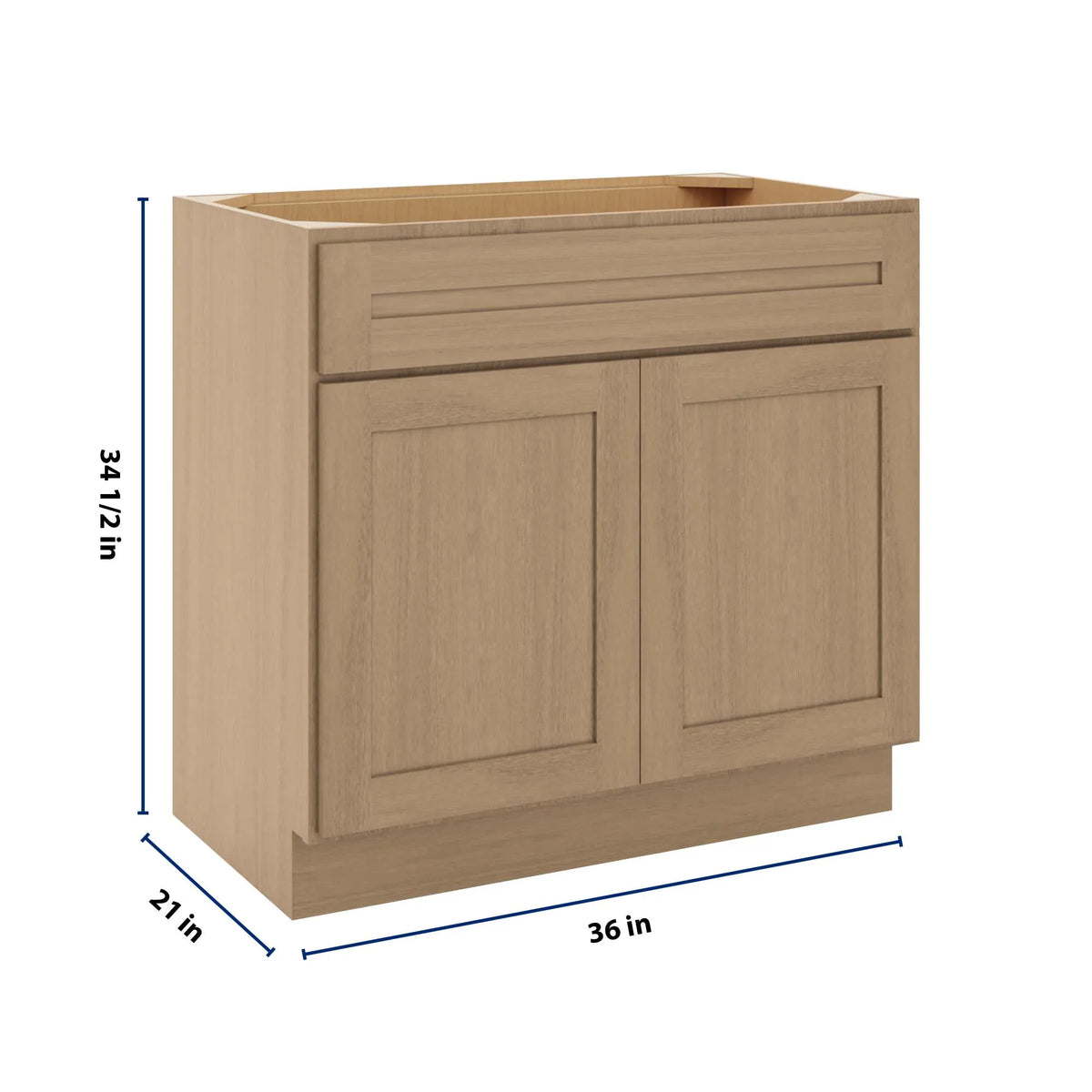 CNC Luxor 5-Piece Harvest 36" W X 34 1/2" H X 21" D Double Door Vanity Sink Base Cabinet