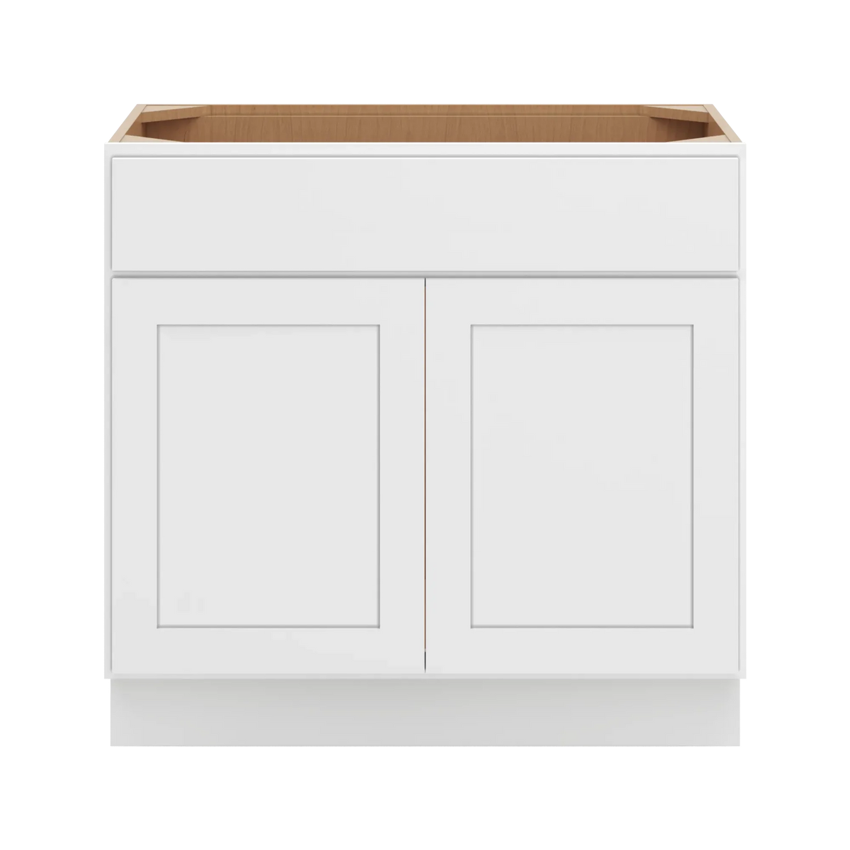cnc luxor white 36 w x 34 1 2 h x 21 d double door vanity sink base cabinet