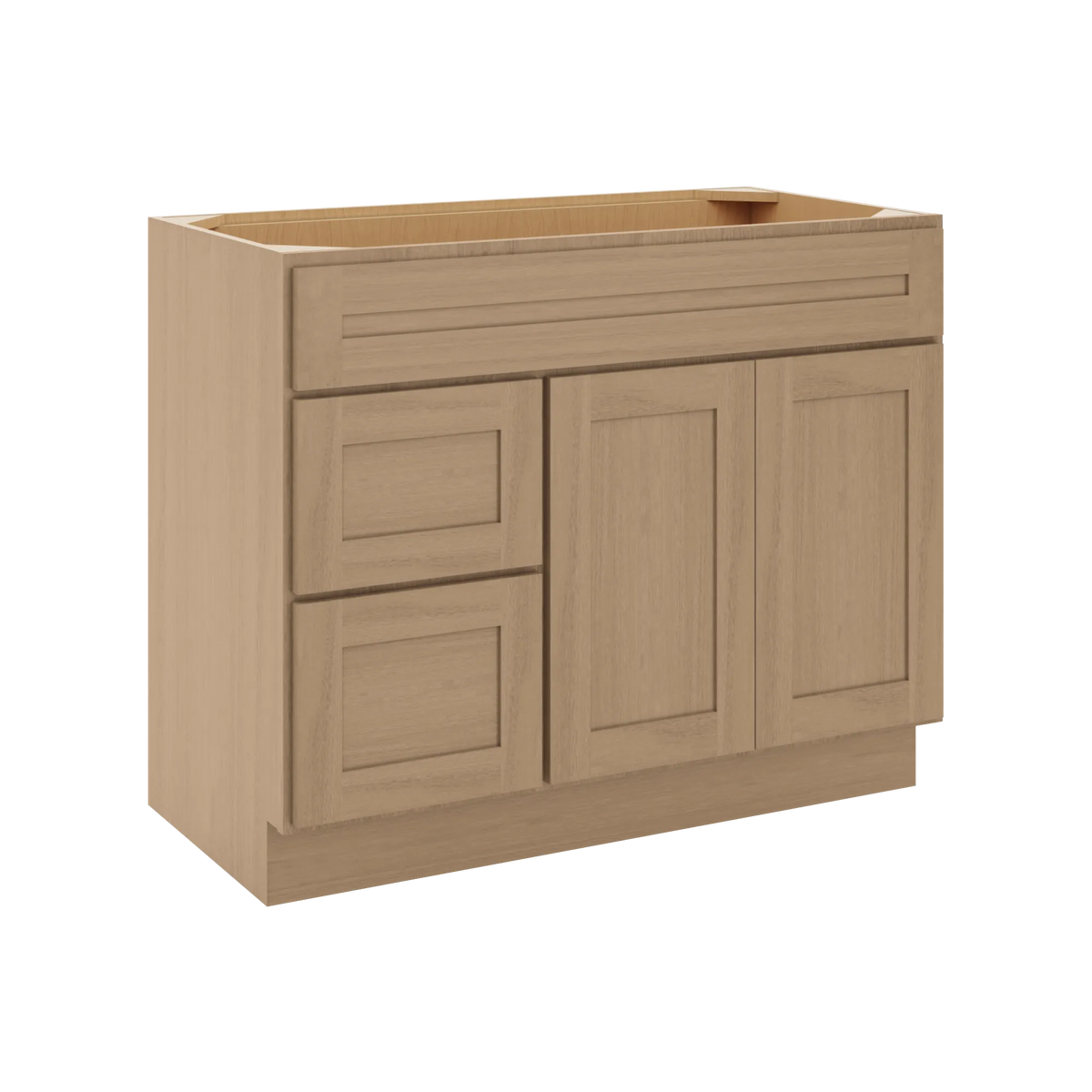 CNC Luxor 5-Piece Harvest 42" W Double Door 2 Drawers Left Vanity Sink Base Cabinet