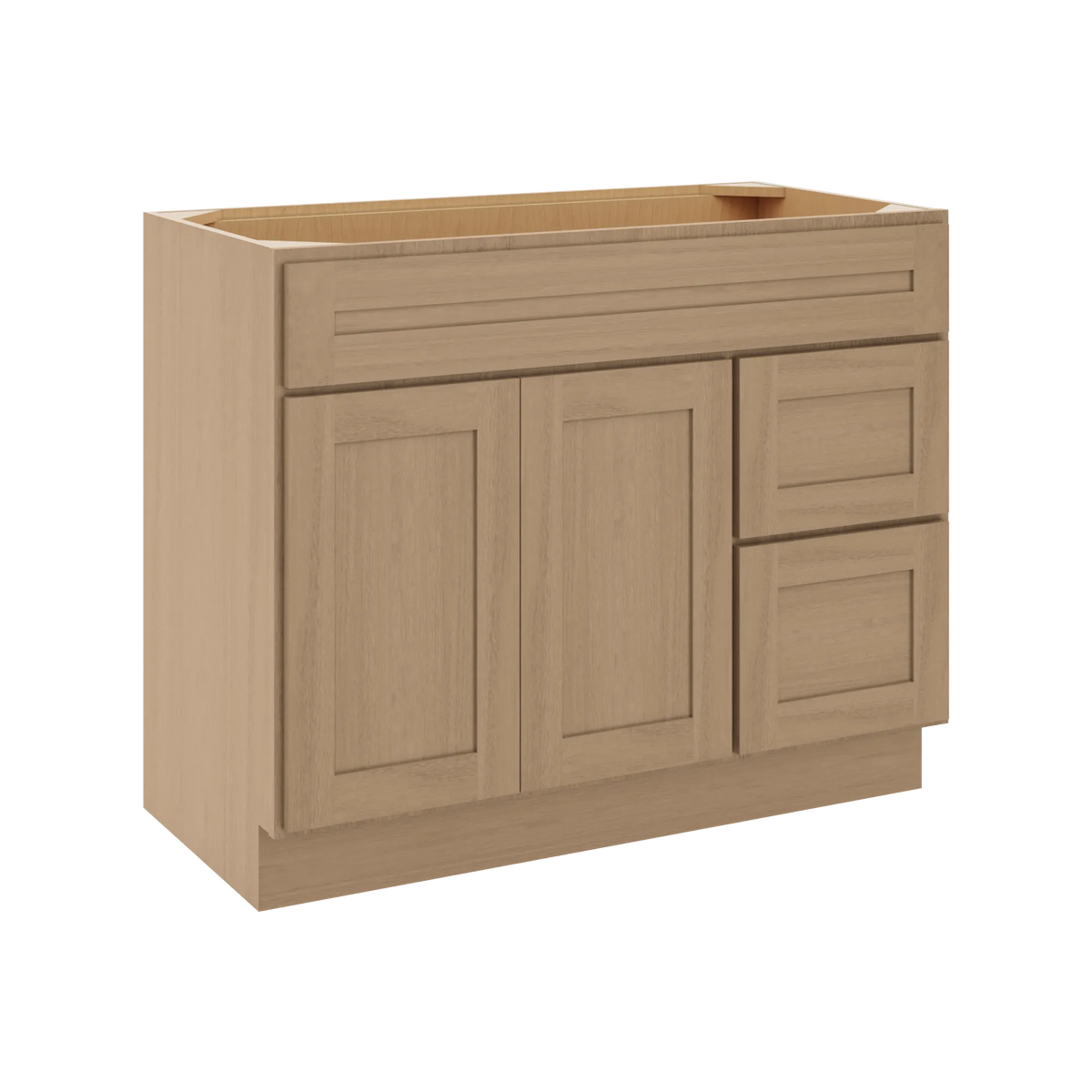CNC Luxor 5-Piece Harvest 42" W Double Door 2 Drawers Right Vanity Sink Base Cabinet