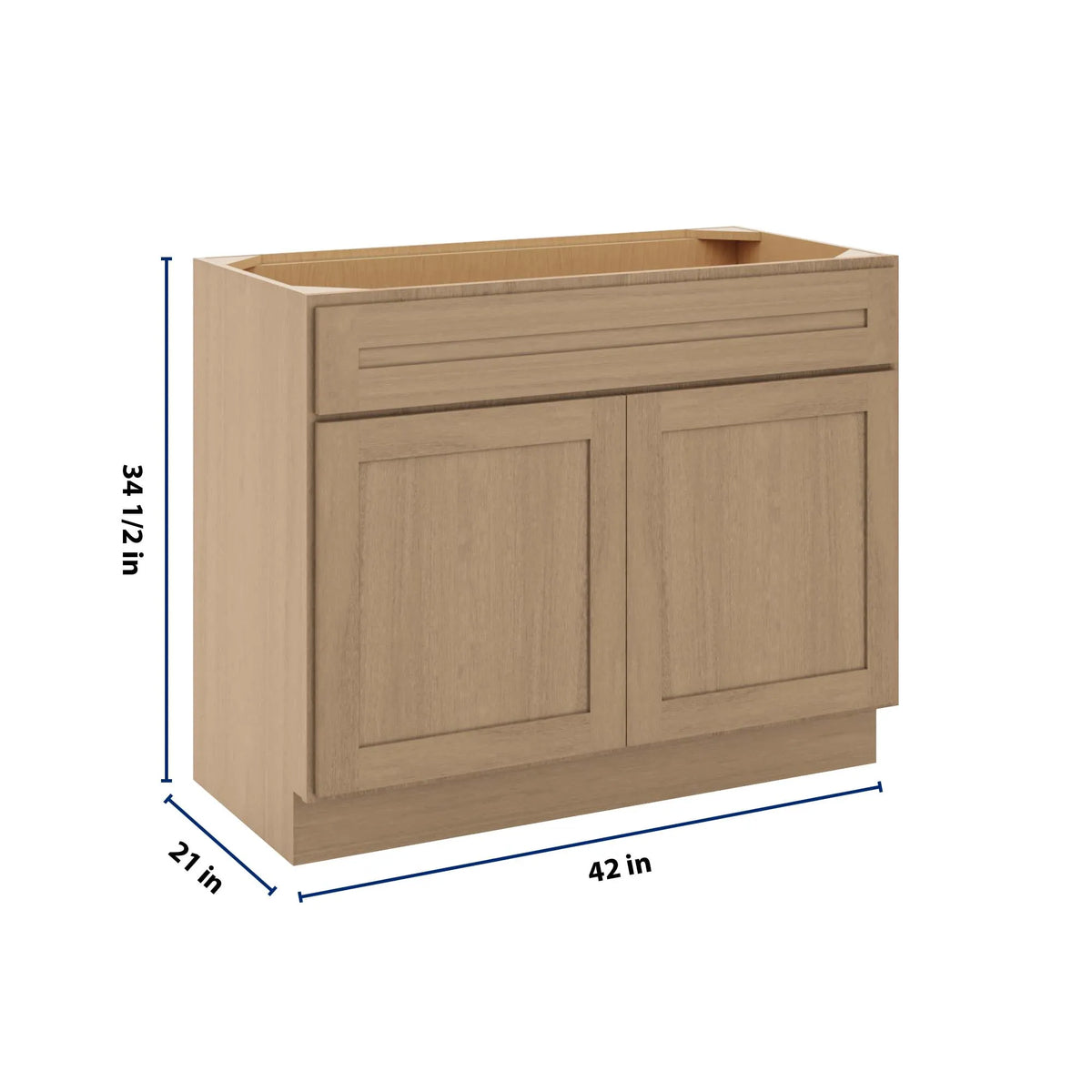 CNC Luxor 5-Piece Harvest 42" W X 34 1/2" H X 21" D Double Door Vanity Sink Base Cabinet