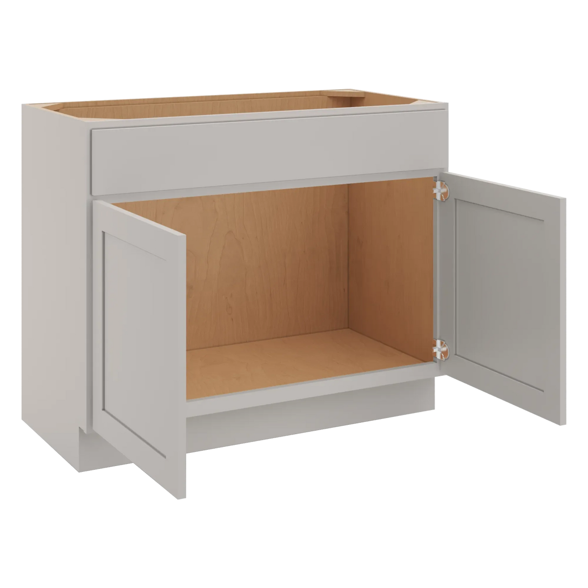 cnc luxor misty grey 42 w x 34 1 2 h x 21 d double door vanity sink base cabinet
