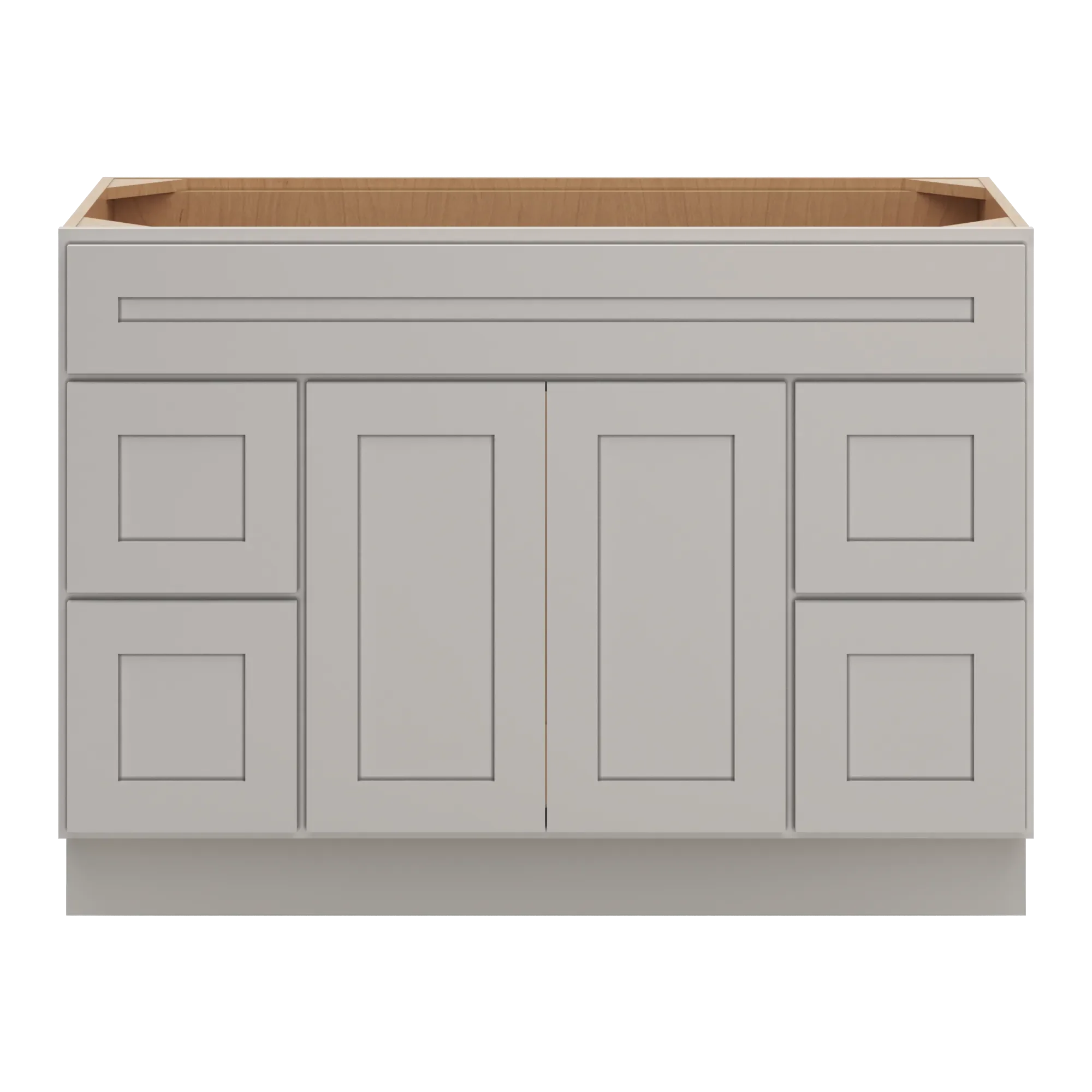 cnc luxor 5 piece misty grey 48 w double door 4 drawers vanity sink base cabinet