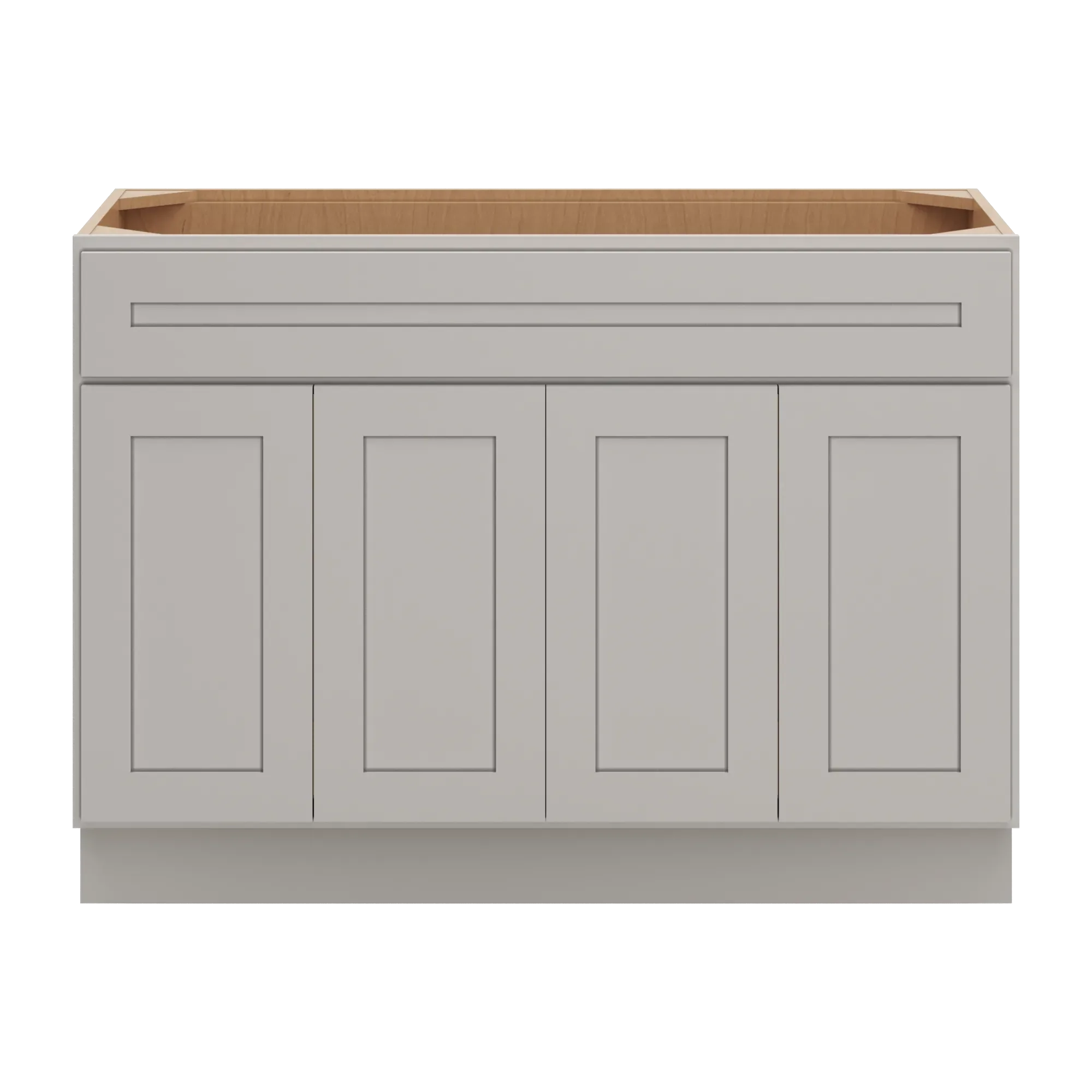 cnc luxor 5 piece misty grey 48 w four door vanity sink base cabinet