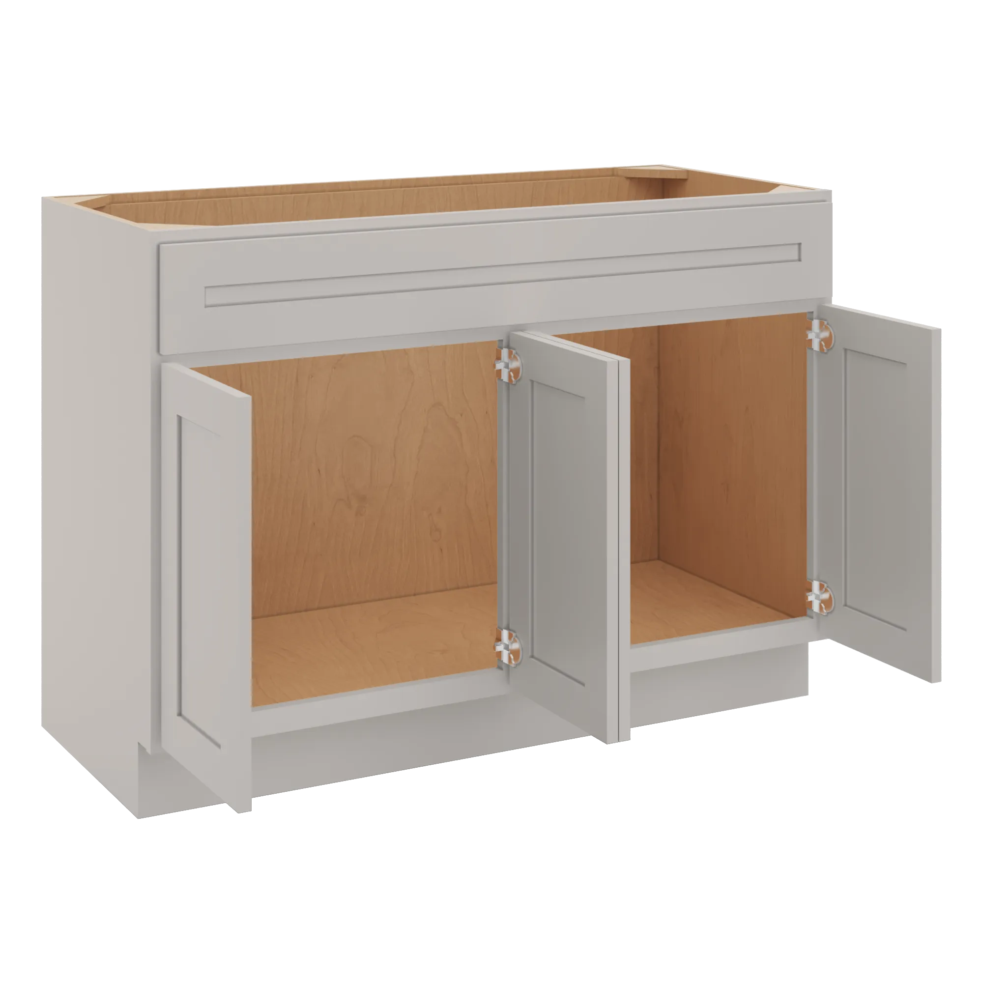 cnc luxor 5 piece misty grey 48 w four door vanity sink base cabinet