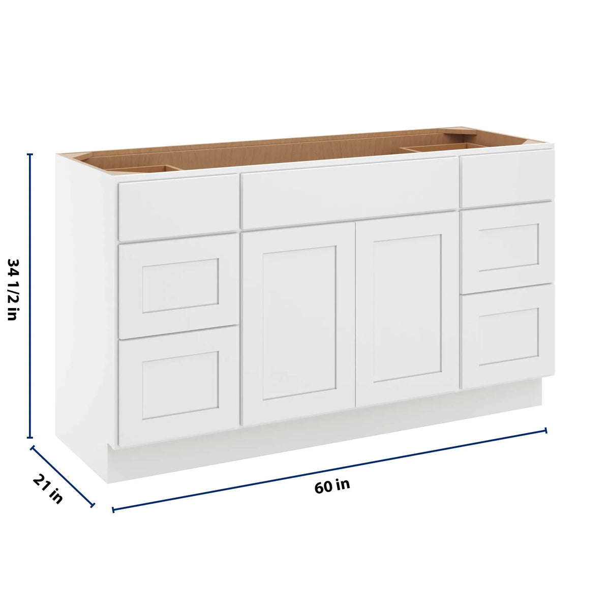 cnc luxor white 60 w vanity drawer single sink base cabinet