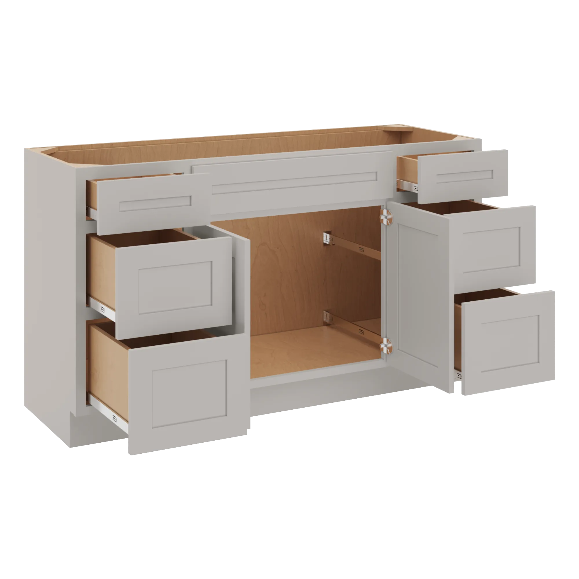 cnc luxor 5 piece misty grey 60 w vanity drawer single sink base cabinet