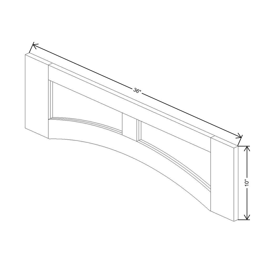 CNC Concord Elegant Smoky Grey 36" W Arched Valance Flat Panel