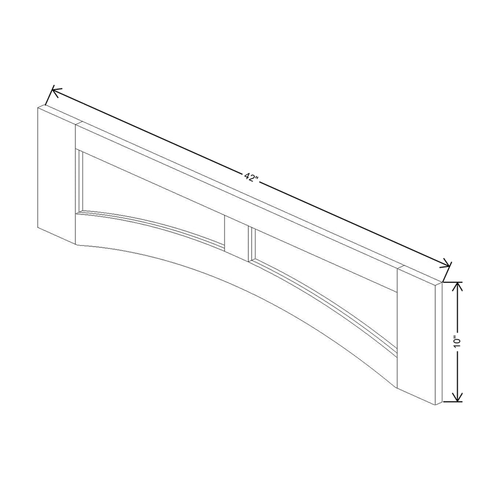 CNC Concord Elegant Smoky Grey 42" W Arched Valance Flat Panel