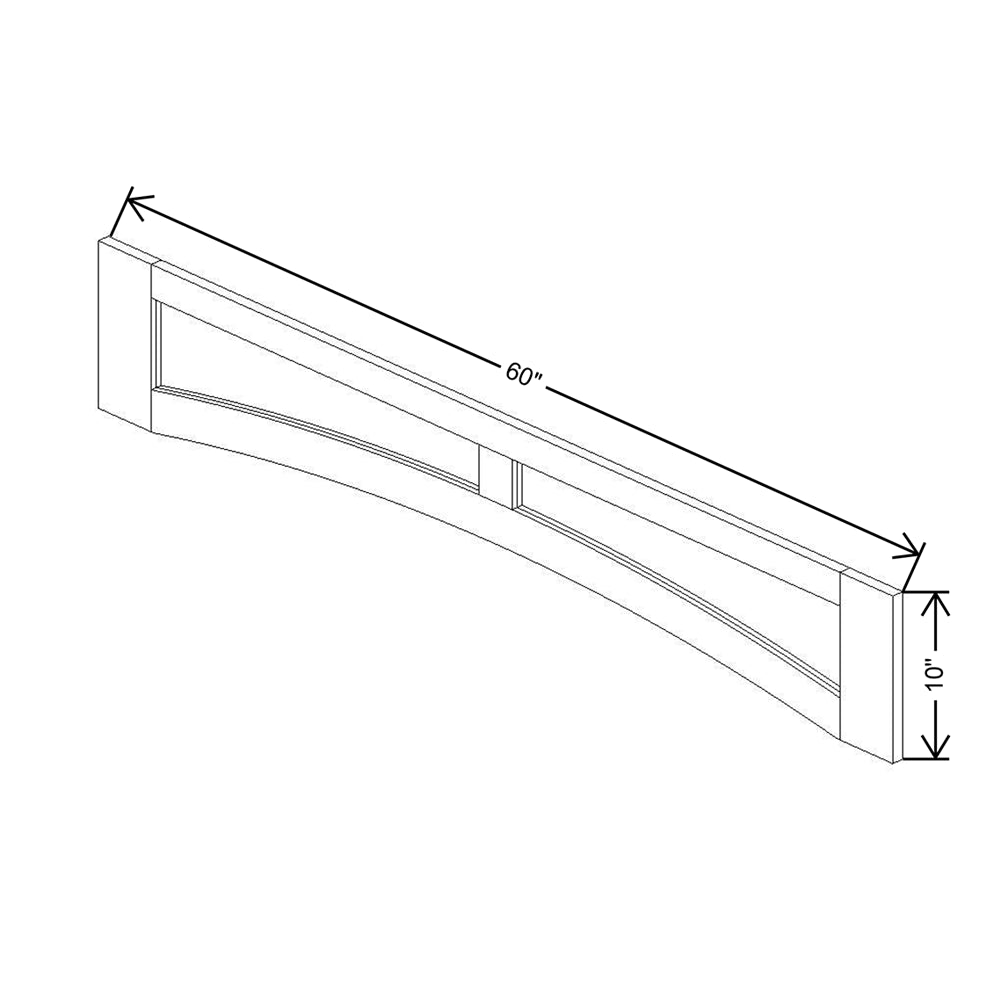 CNC Concord Elegant Smoky Grey 60" W Arched Valance Flat Panel