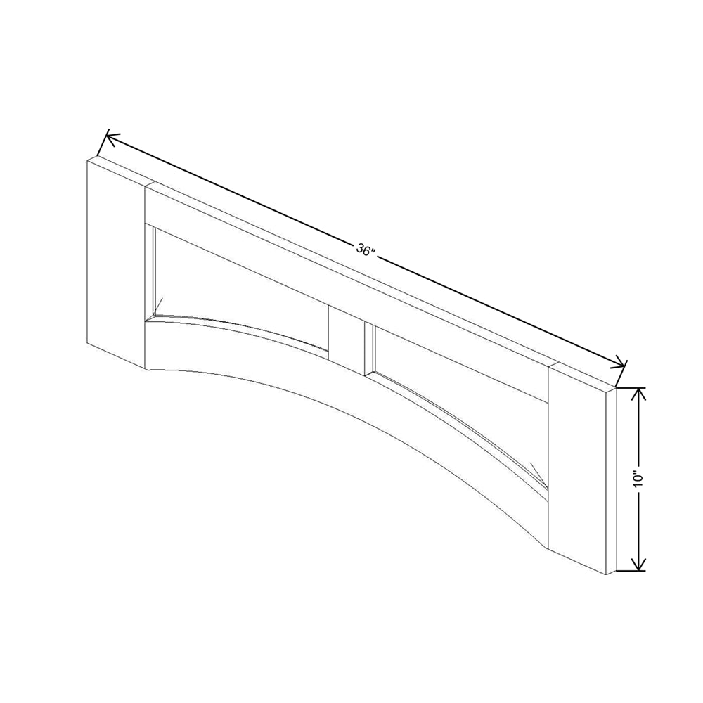 CNC Concord Elegant Smoky Grey 36" W Arched Valance Raised Panel