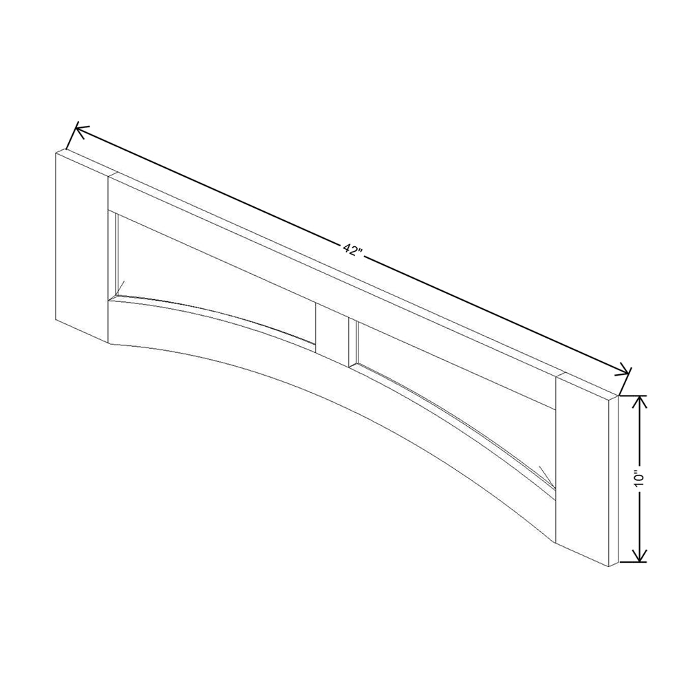 CNC Concord Elegant Smoky Grey 42" W Arched Valance Raised Panel