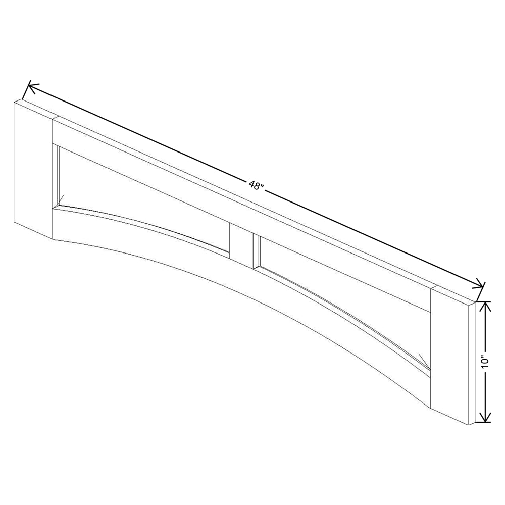 CNC Concord Elegant Smoky Grey 48" W Arched Valance Raised Panel