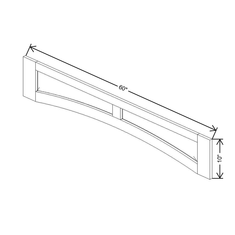 CNC Concord Elegant Smoky Grey 60" W Arched Valance Raised Panel