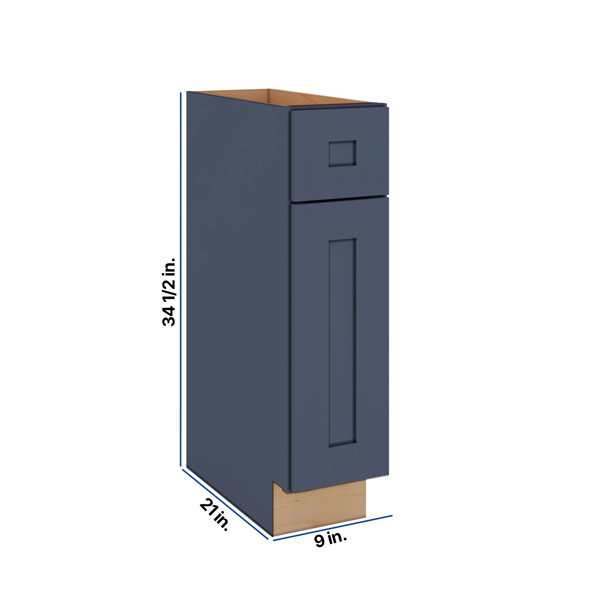 Modernform Cabinet Signature Blue 09" W X 34 1/2" H X 21" D Base 1 Door/1 Drawer