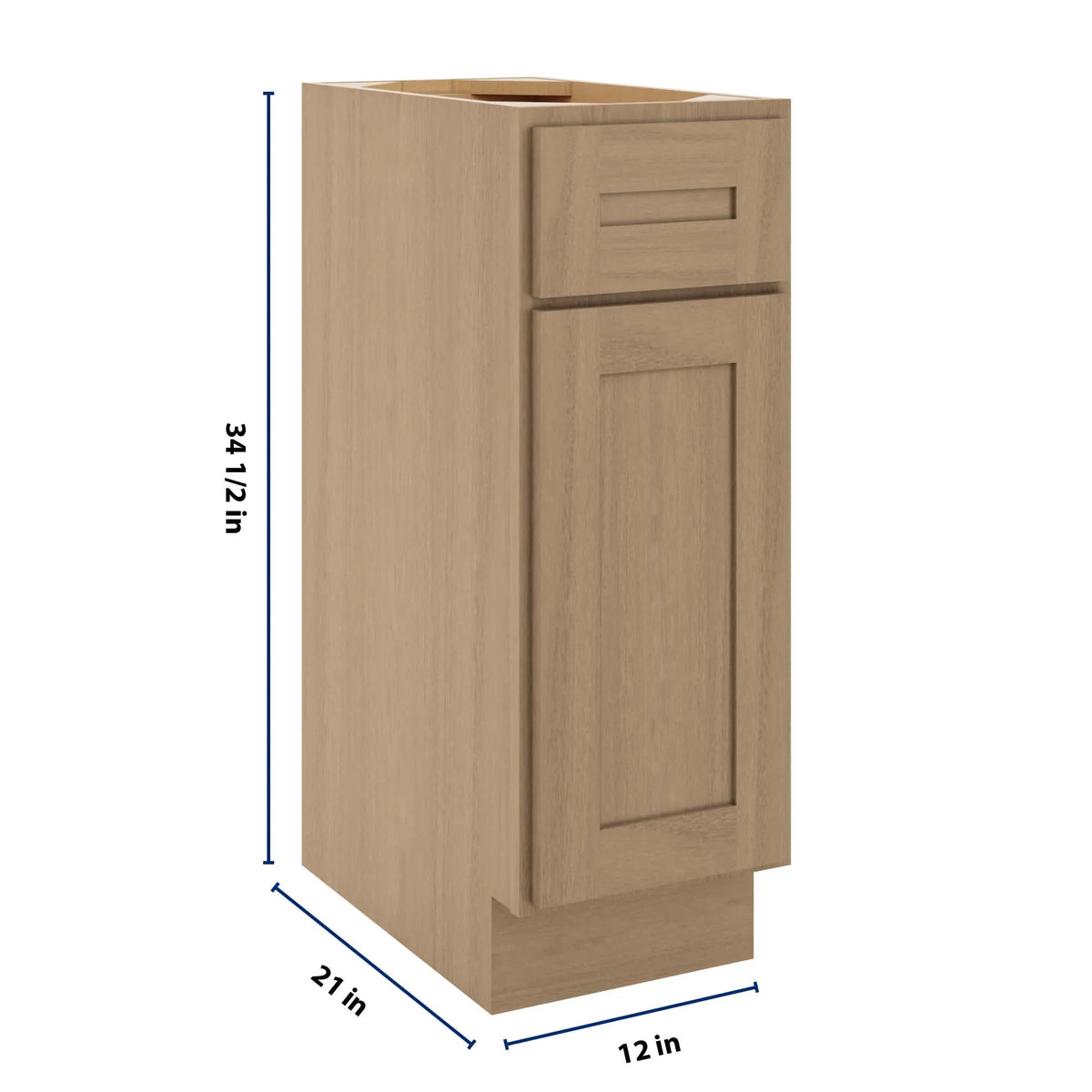 CNC Luxor 5-Piece Harvest 12" W Single Door Vanity Base Cabinet