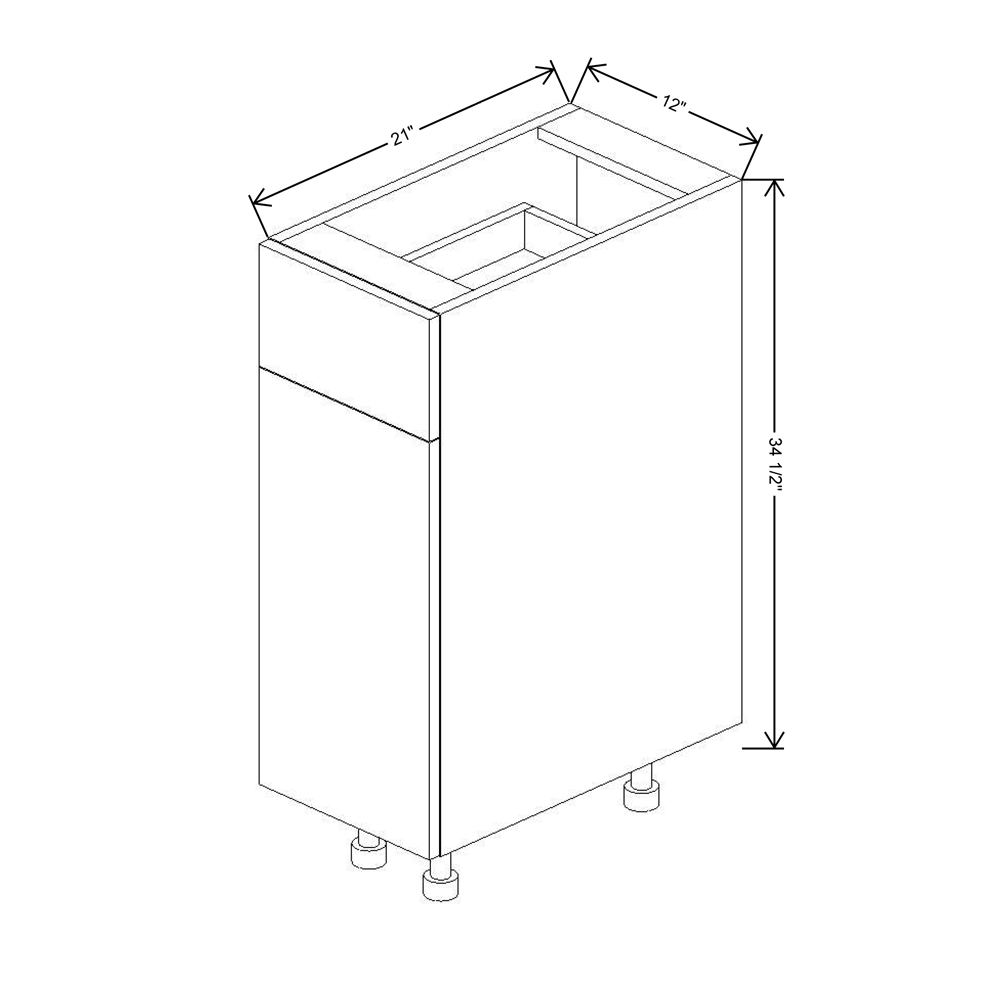 Fabuwood Illume Catalina Bianco Matte 12"W Single Door