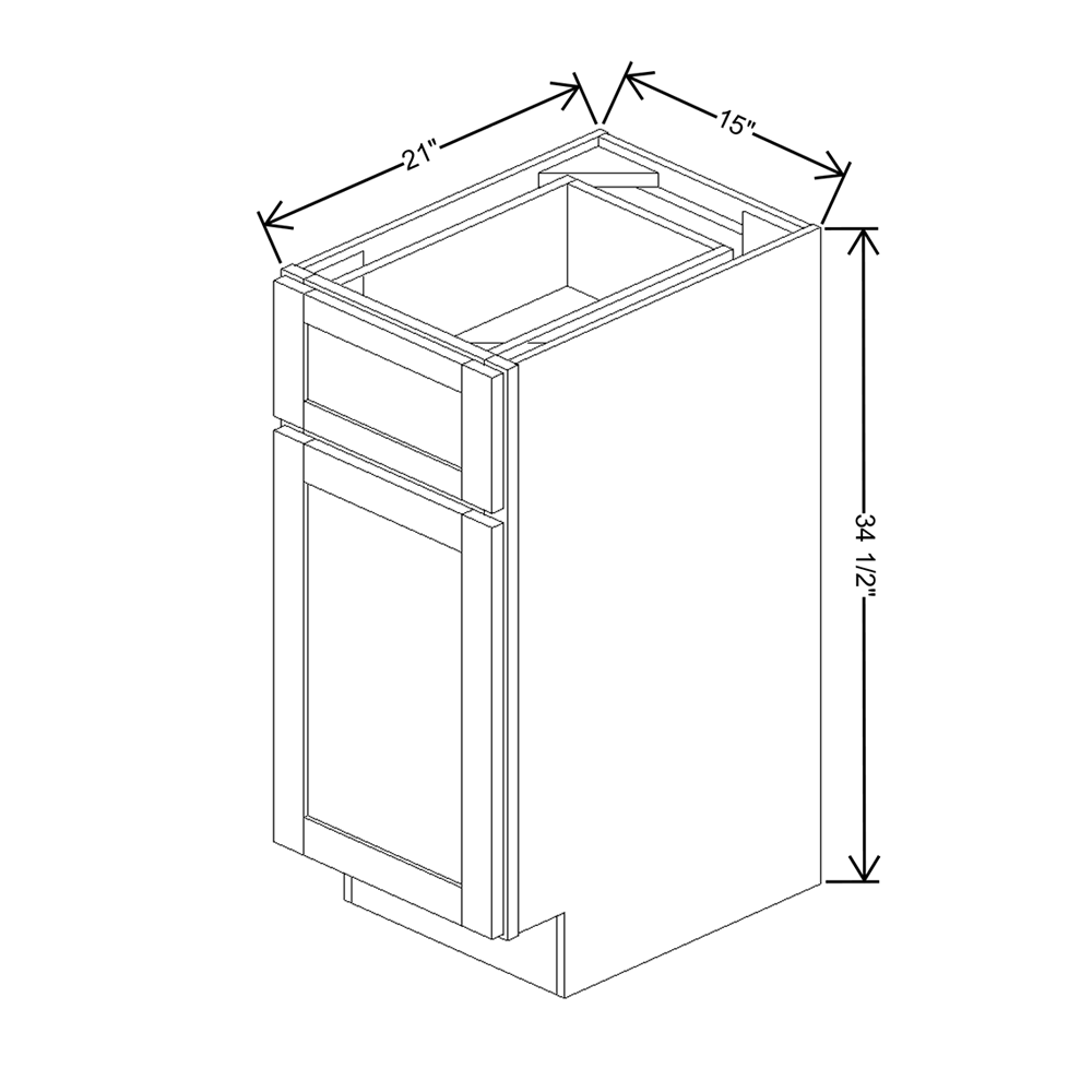 Wolf Classic Berwyn Opal Paint 15"W Vanity Base