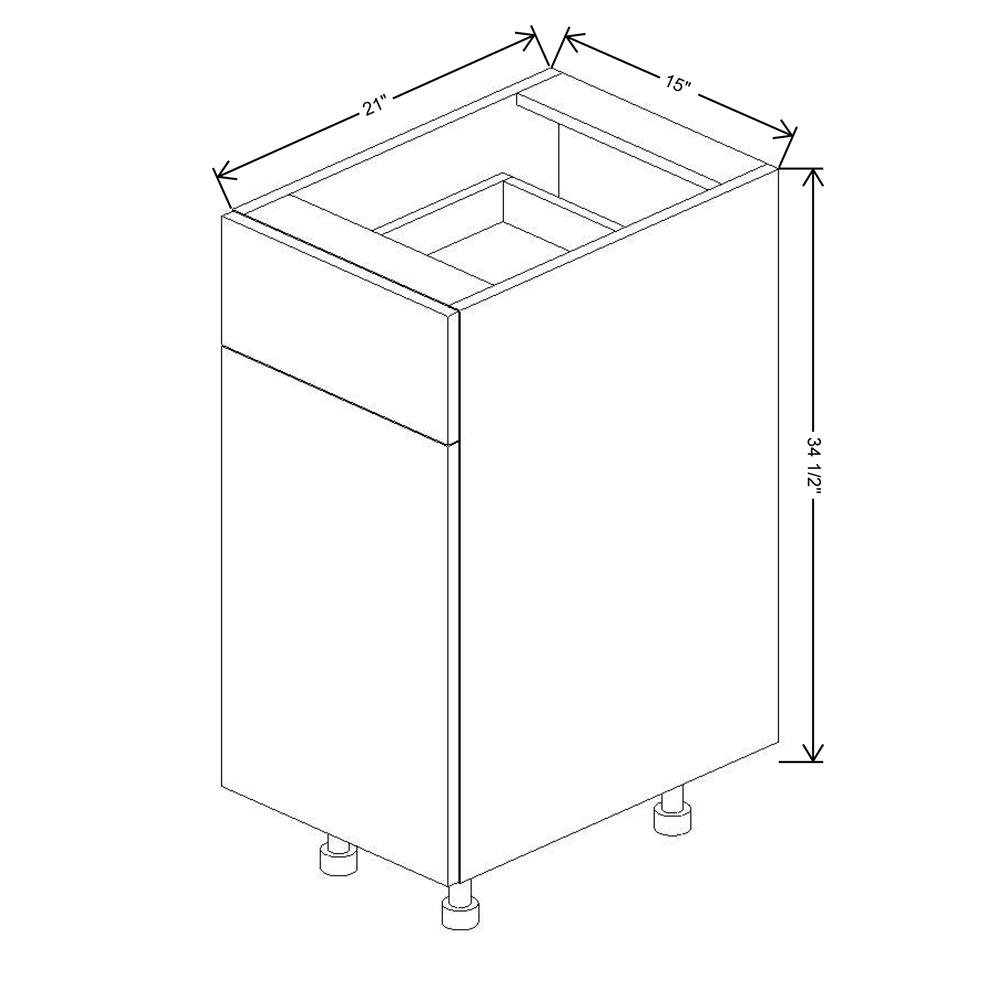 Fabuwood Illume Catalina Como Ash 2 15"W Single Door