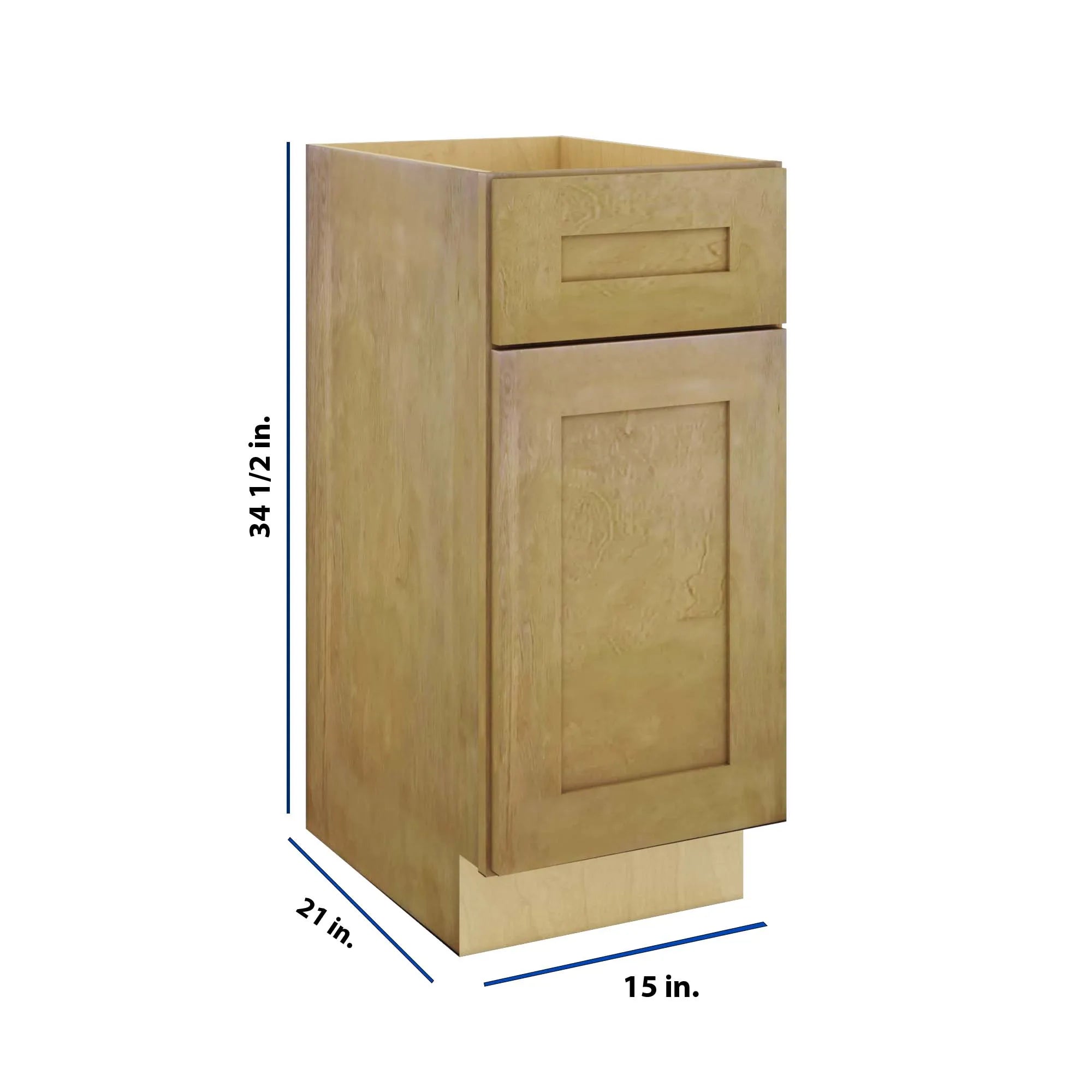 Modernform Cabinet Natural Shaker 15" W X 34 1/2" H X 21" D Base 1 Door/1 Drawer