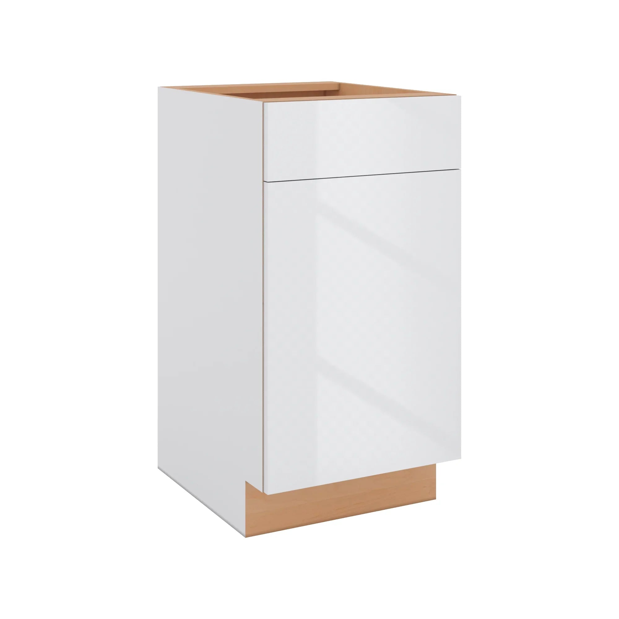 Modernform Cabinet Gloss White 18" W X 34 1/2" H X 21" D Base 1 Door/1 Drawer
