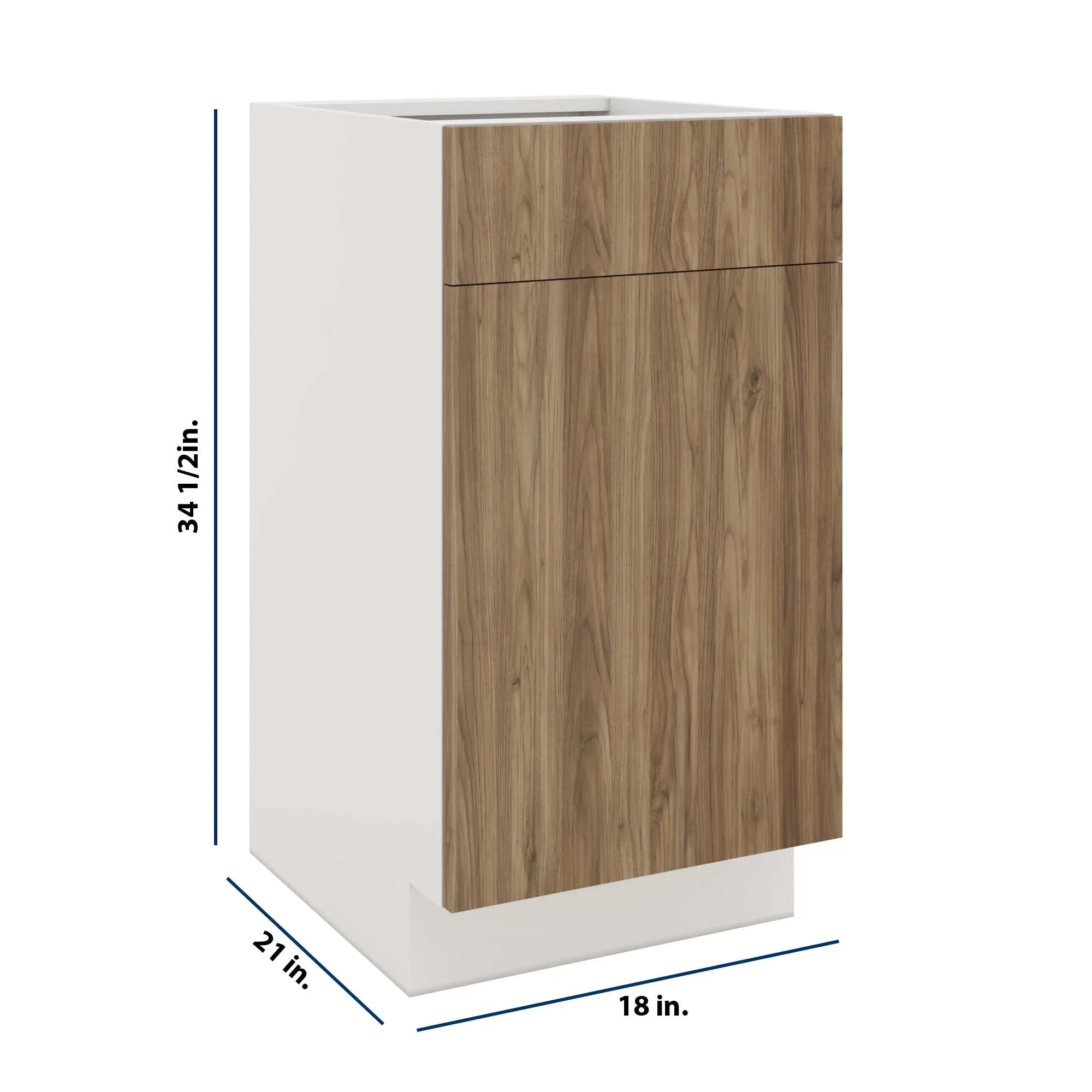 Modernform Cabinet Walnut 18" W X 34 1/2" H X 21" D Base 1 Door/1 Drawer