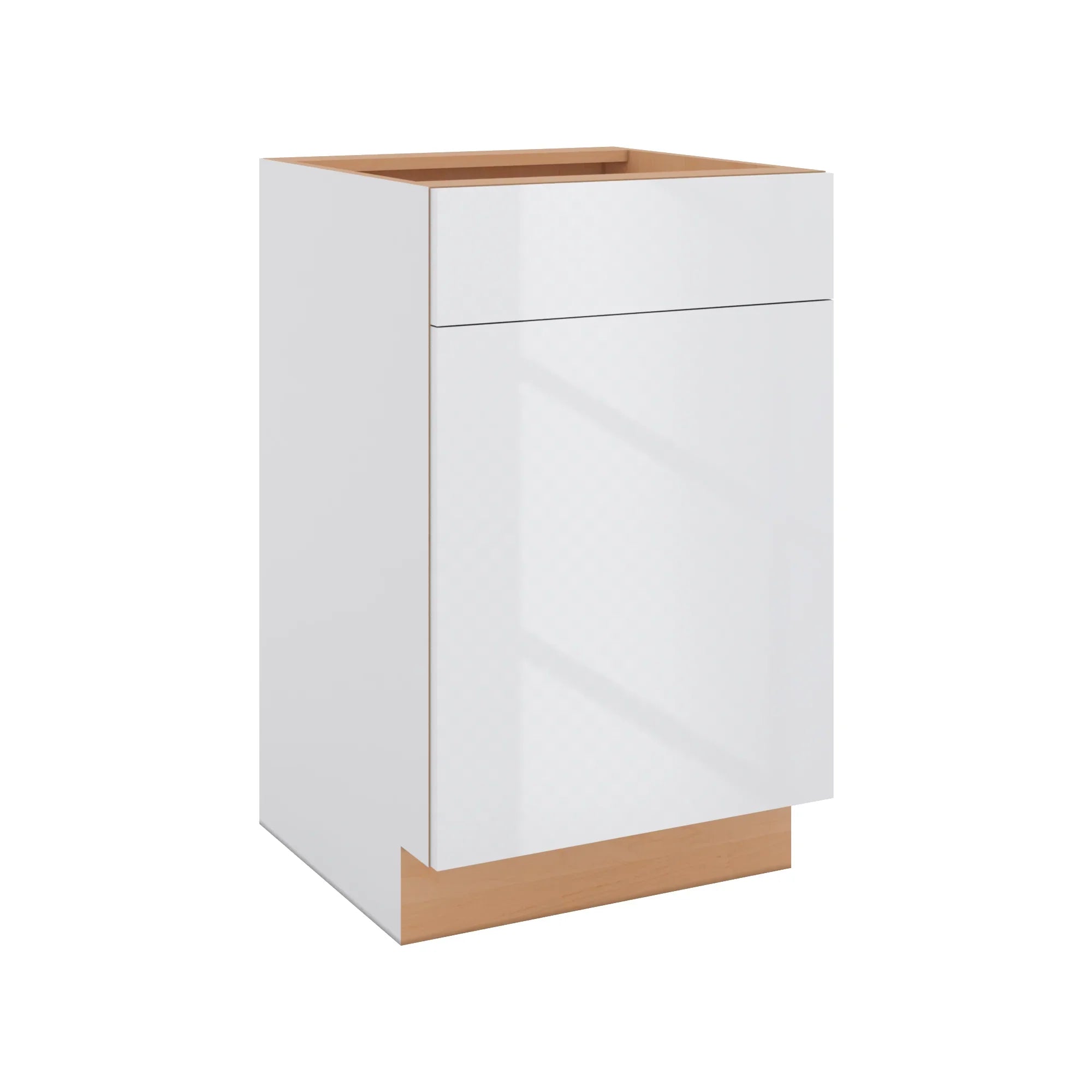 Modernform Cabinet Gloss White 21" W X 34 1/2" H X 21" D Base 1 Door/1 Drawer