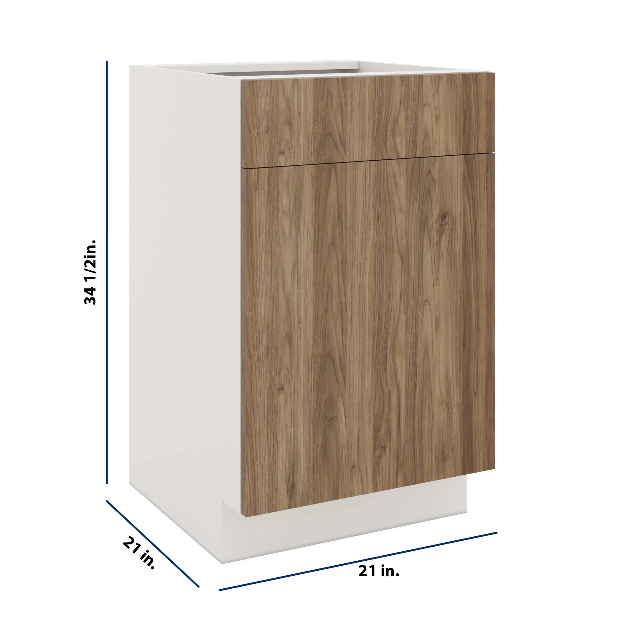Modernform Cabinet Walnut 21" W X 34 1/2" H X 21" D Base 1 Door/1 Drawer