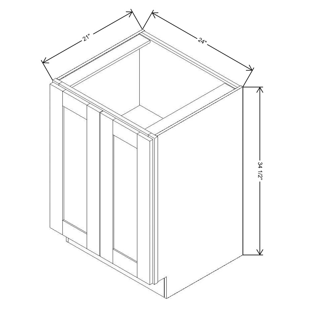 Fabuwood Quest Metro Java 24"W Vanity Base Double Full Doors