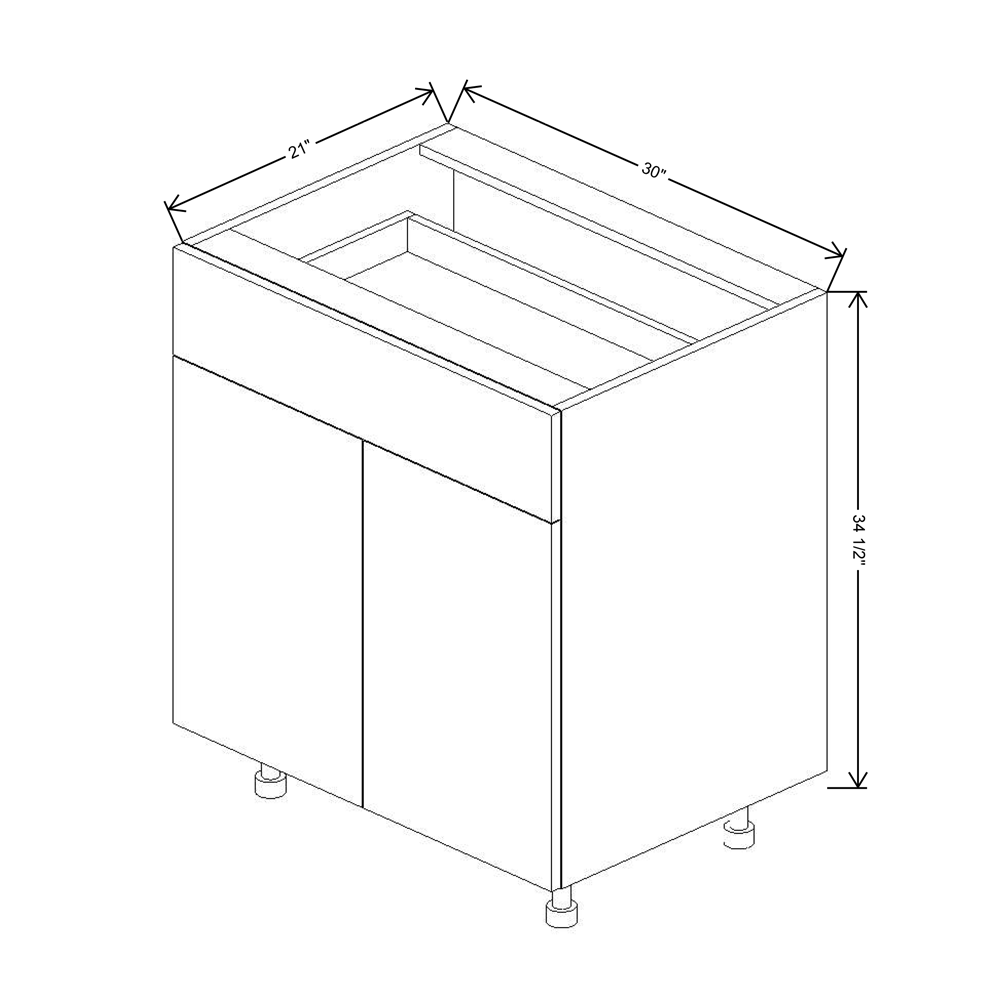 Fabuwood Illume Catalina Bianco Gloss 2 30"W Double Door