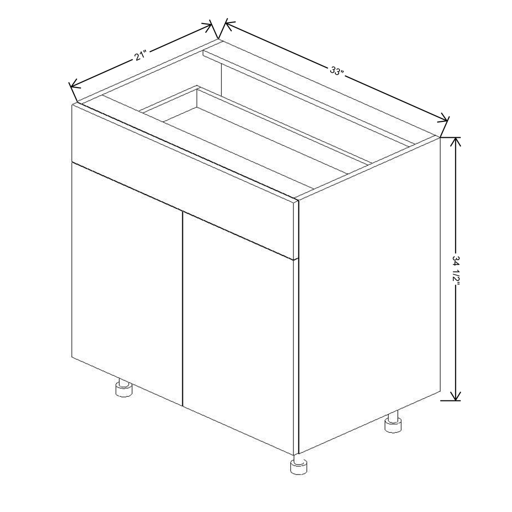 Fabuwood Illume Catalina Bianco Gloss 2 33"W Double Door & Drawer