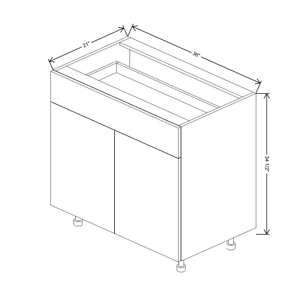 Fabuwood Illume Catalina Bianco Gloss 2 36"W Double Door & Drawer