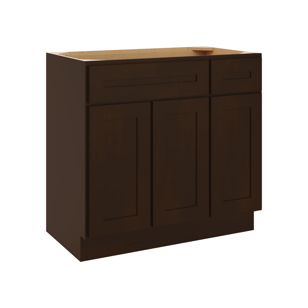 CNC Luxor 5-Piece Espresso 36" W 3 Door Vanity Base Cabinet