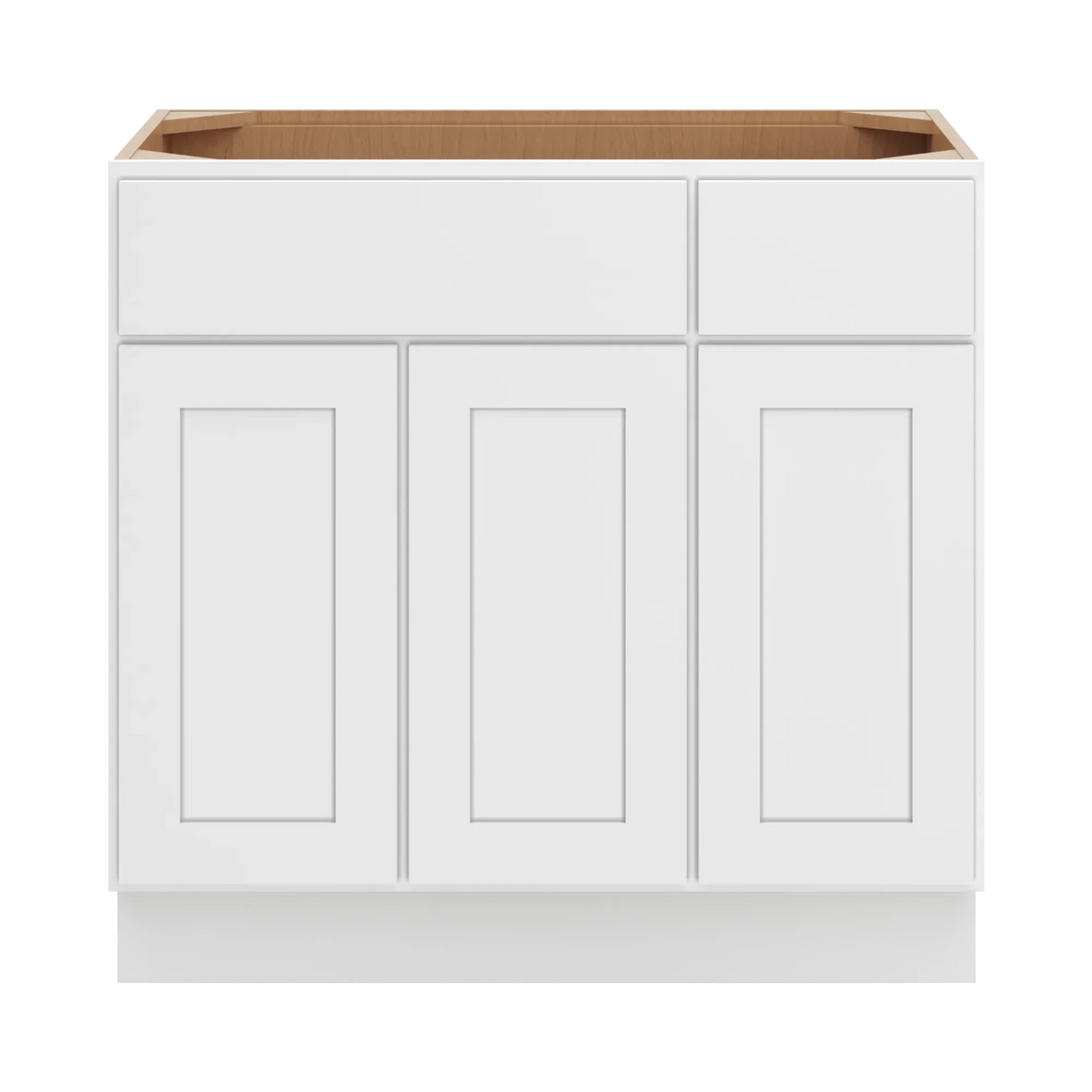 cnc luxor white 36 w 3 door vanity base cabinet